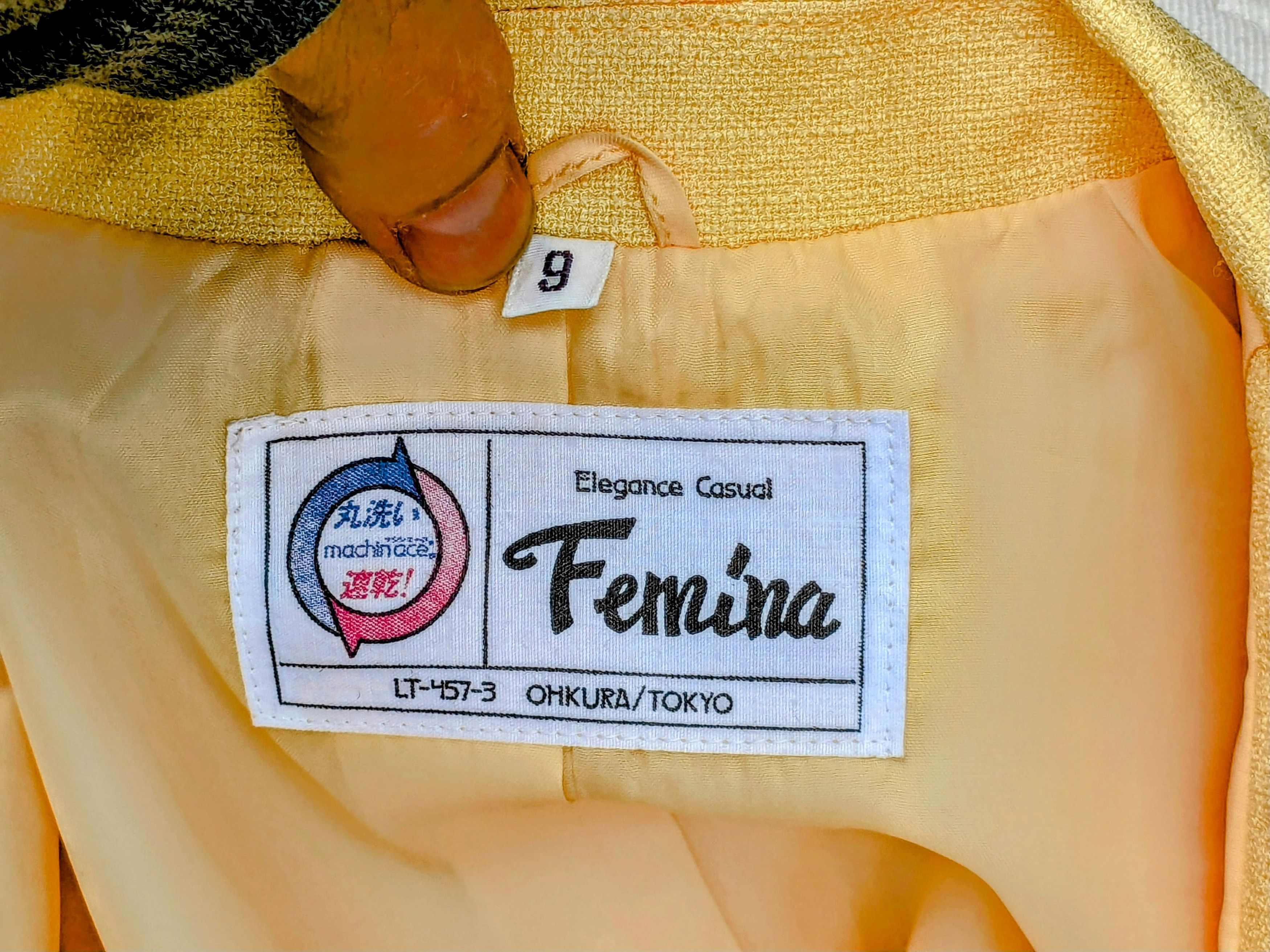 Vintage Ohkura Tokyo Femina 1980s Japanese Yellow Blazer Suit Jacket Size S / US 4 / IT 40 - 5 Thumbnail