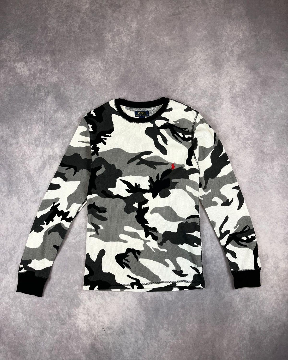 Polo Ralph Lauren Streetwear U.S. Polo Assn. Polo RALPH LAUREN Camo Waffle Knit Thermal Crew Neck Shirt Grailed