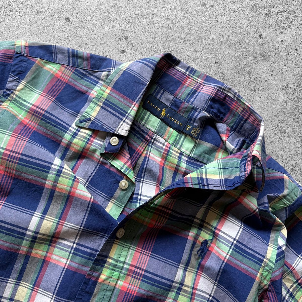 Ralph Lauren Ralph Lauren Mens Blue Green Plaid SS Button Down Shirt Size US XS / EU 42 / 0 - 3 Thumbnail
