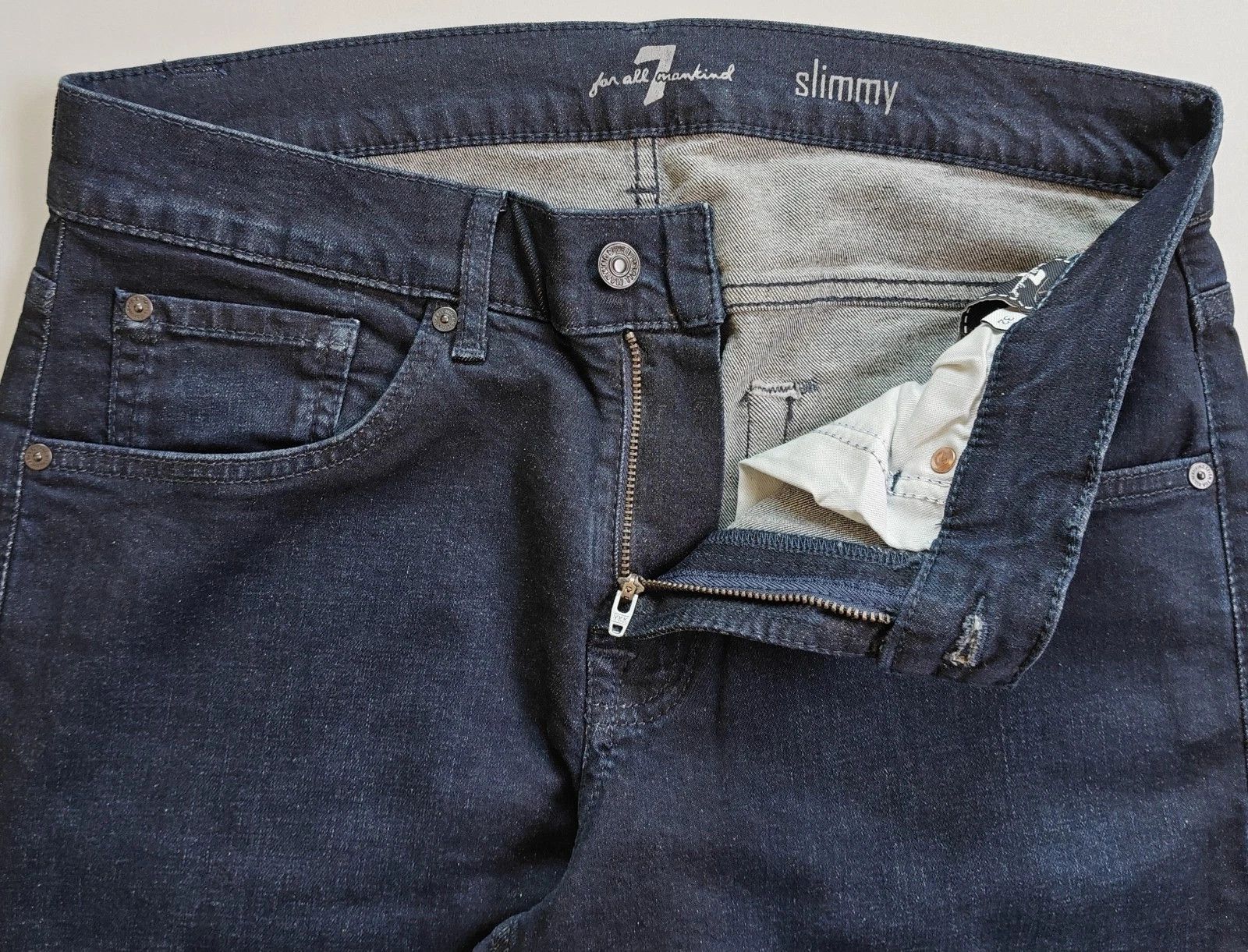 7 For All Mankind 7 For All ManKind Slimmy Tapered River Water Jeans T / 6015 Size US 32 / EU 48 - 5 Thumbnail