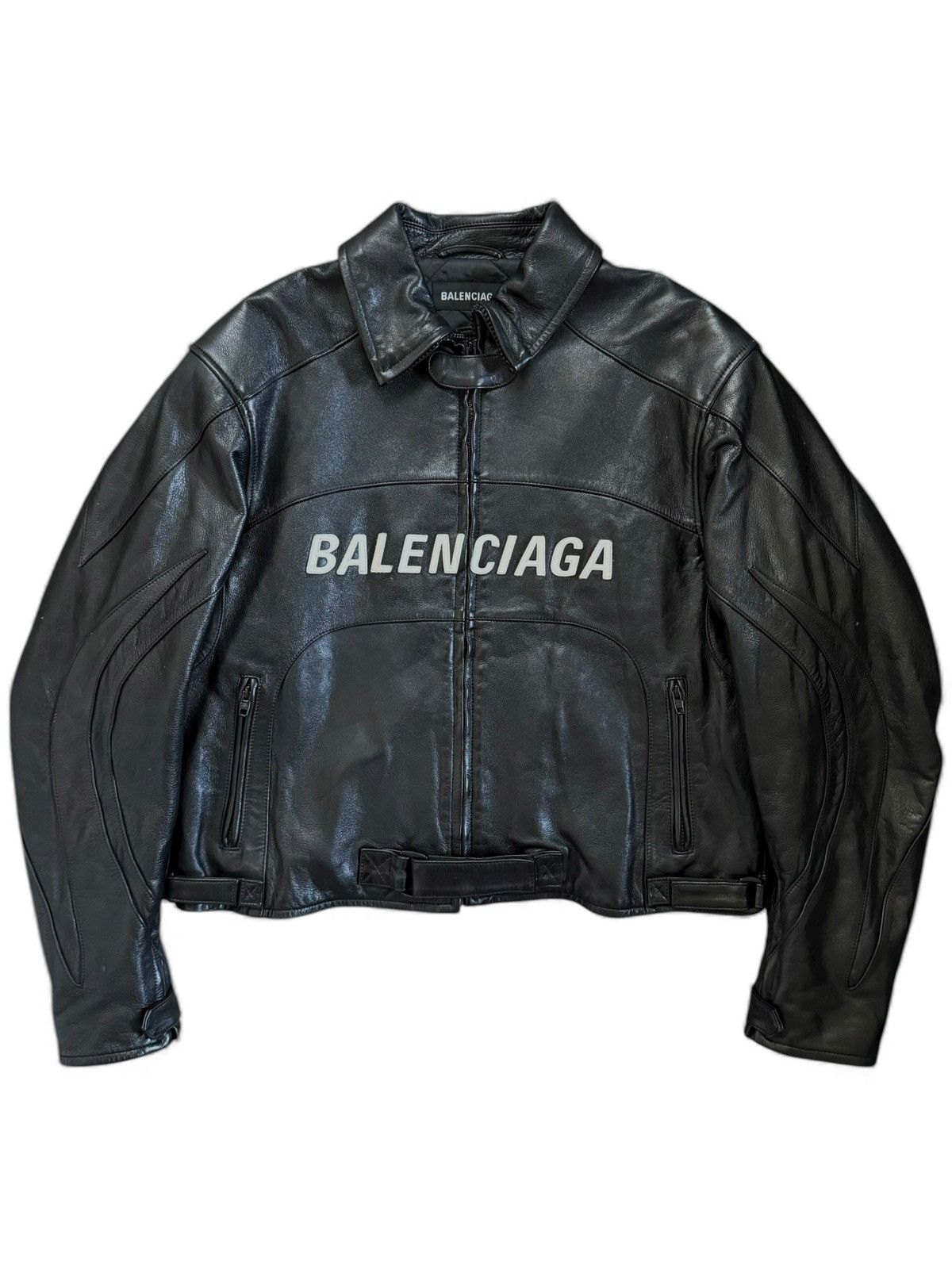 Balenciaga Balenciaga FW19 Grainy Buffalo Leather Biker Jacket