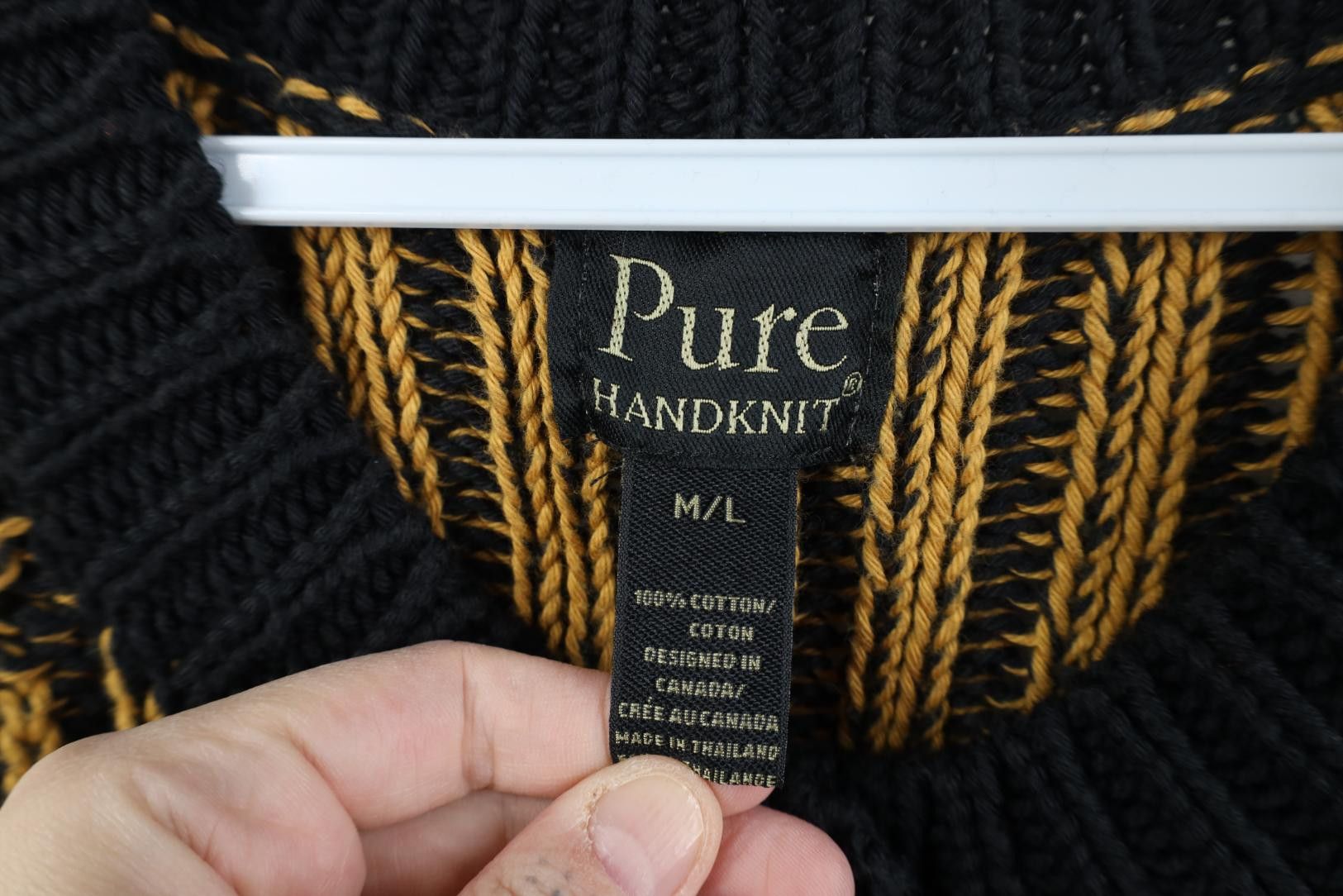 Vintage Vintage 90s Streetwear Hand Knit Ribbed Cardigan Sweater Size M / US 6-8 / IT 42-44 - 7 Thumbnail
