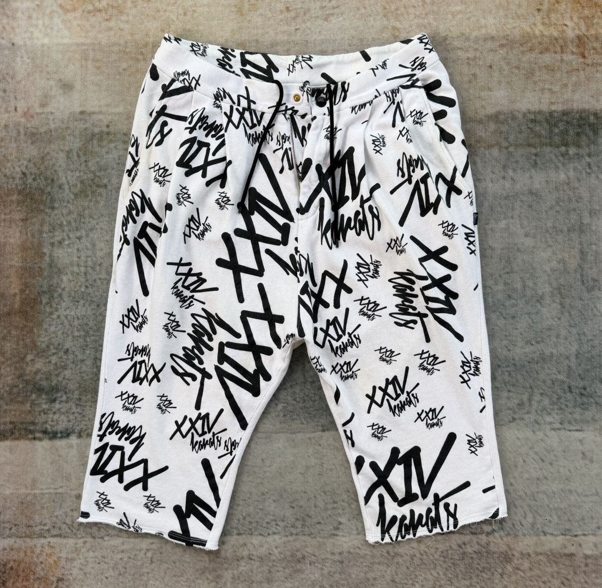Japanese Brand 24 Karats Hoodie Set White Tribal Streetwear Shorts Set Size US L / EU 52-54 / 3 - 9 Thumbnail