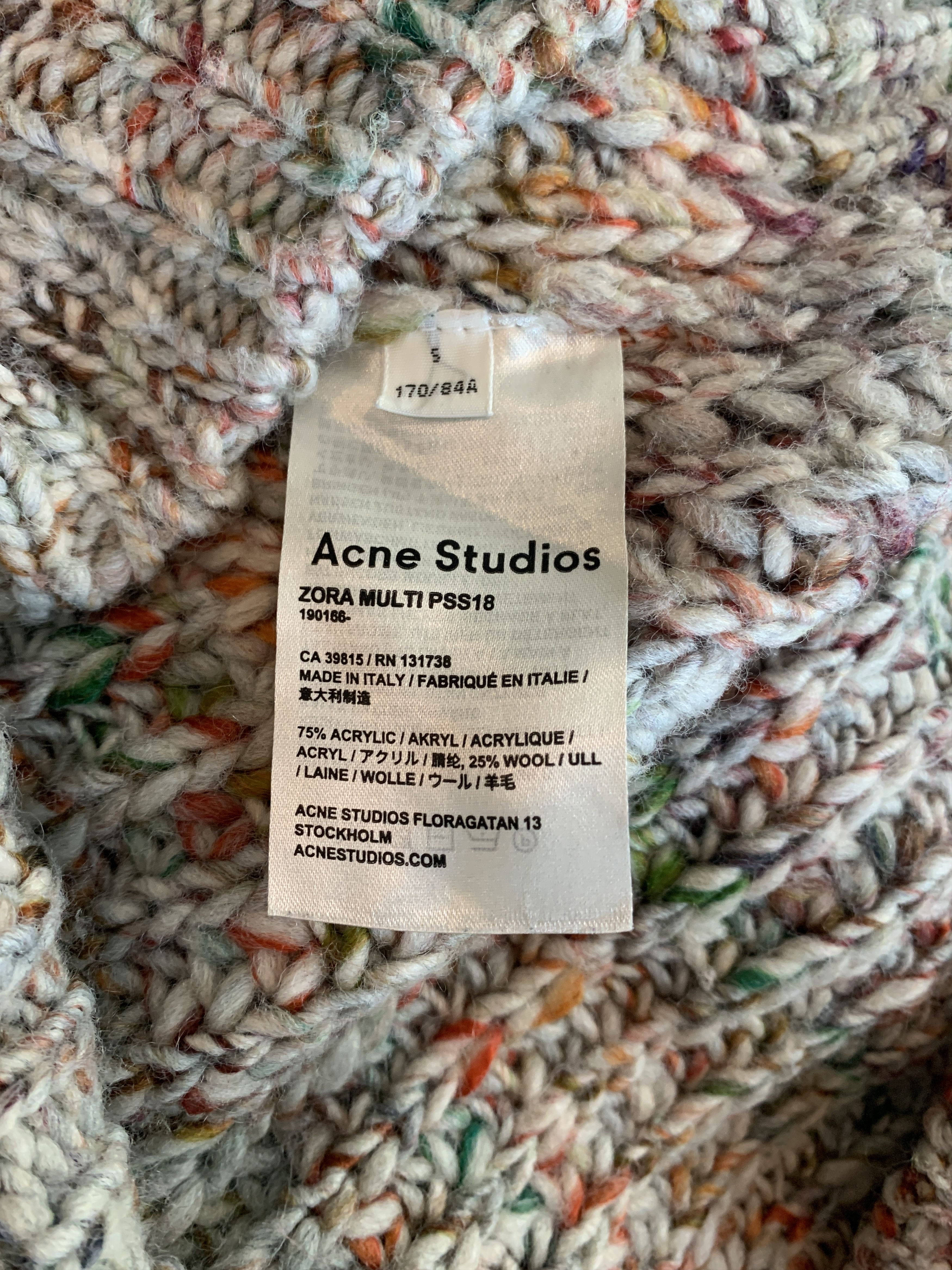 Acne Studios Zora Multicolor Knit Sweater PSS18 Size US S / EU 44-46 / 1 - 7 Thumbnail