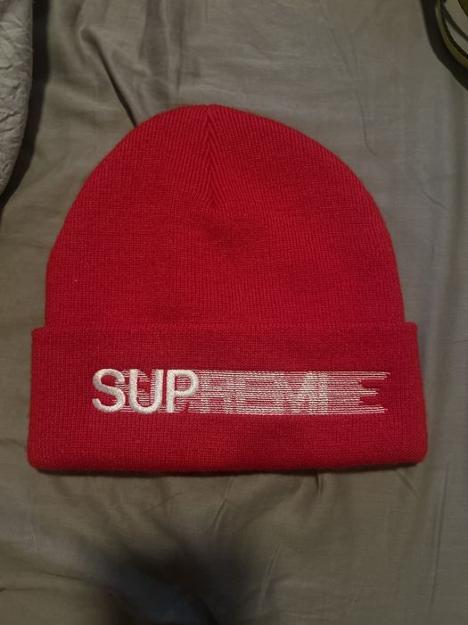 Supreme Supreme Motion Logo Beanie Red | Grailed