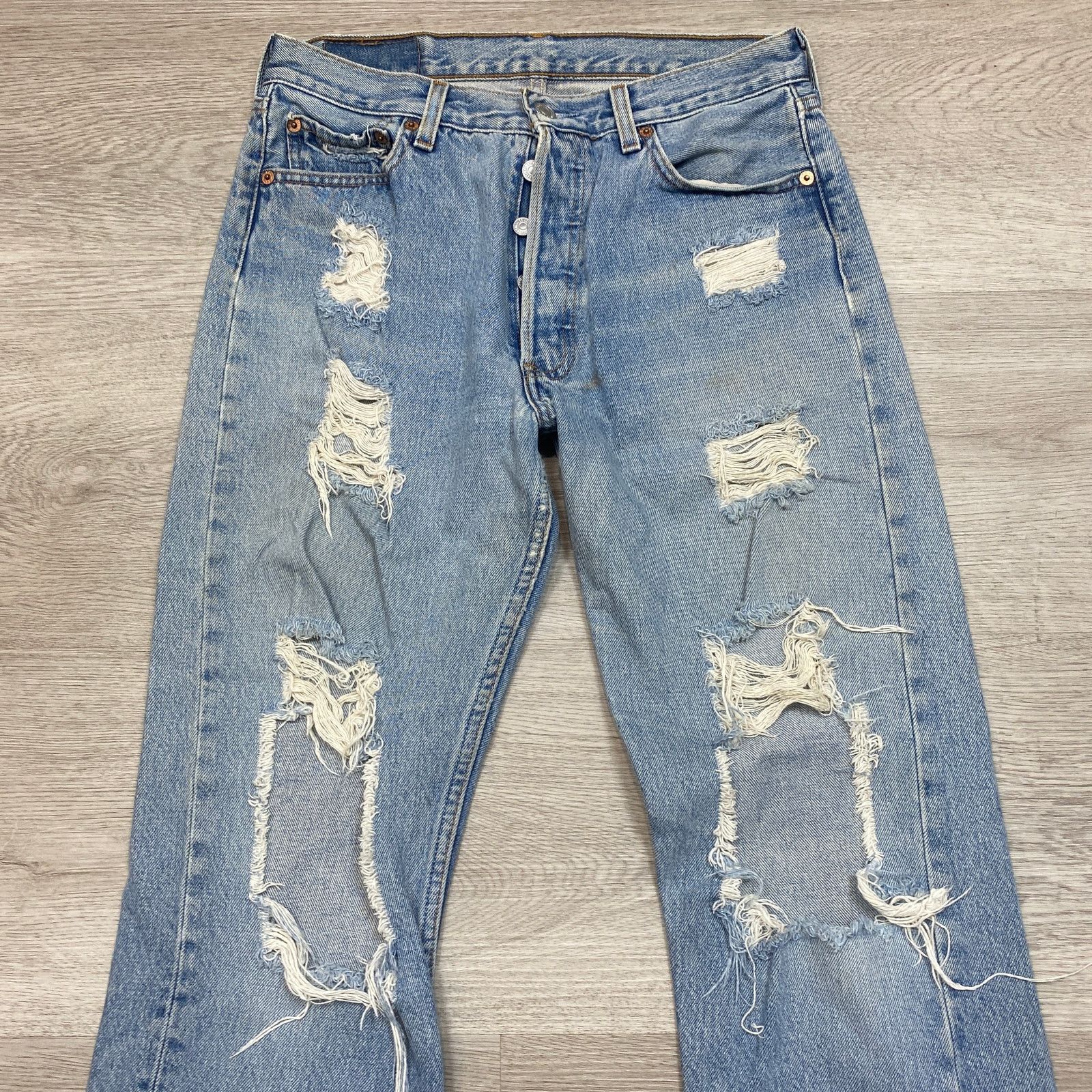Levi's × Vintage Vintage Y2K Levi's 501 Distressed Straight Leg Jeans 30x30 Size US 30 / EU 46 - 2 Thumbnail