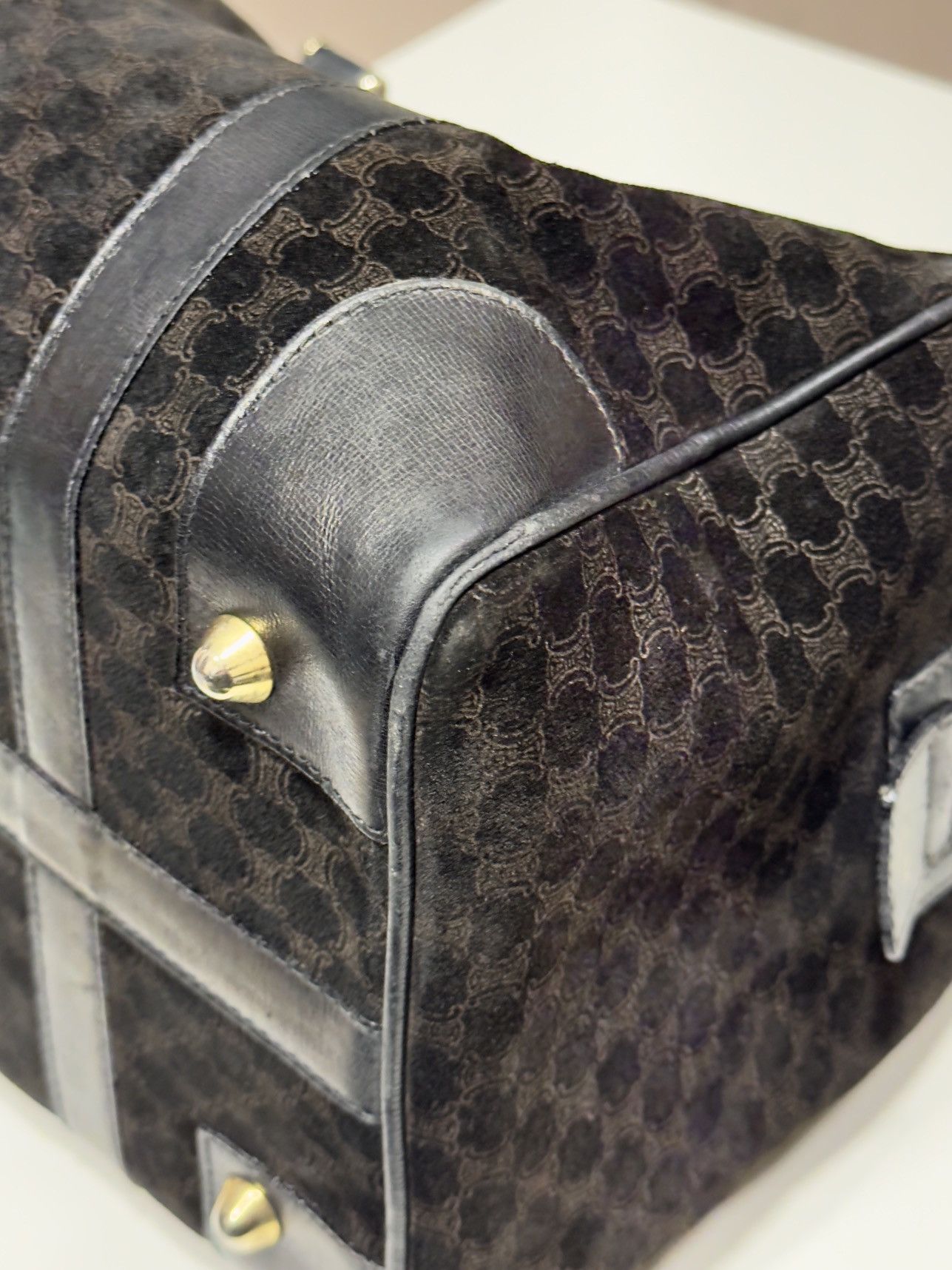 Celine ★0% TAX★ CELINE MACADAM SUEDE MONOGRAM SPORT BOSTON BAG 90S Size ONE SIZE - 10 Thumbnail