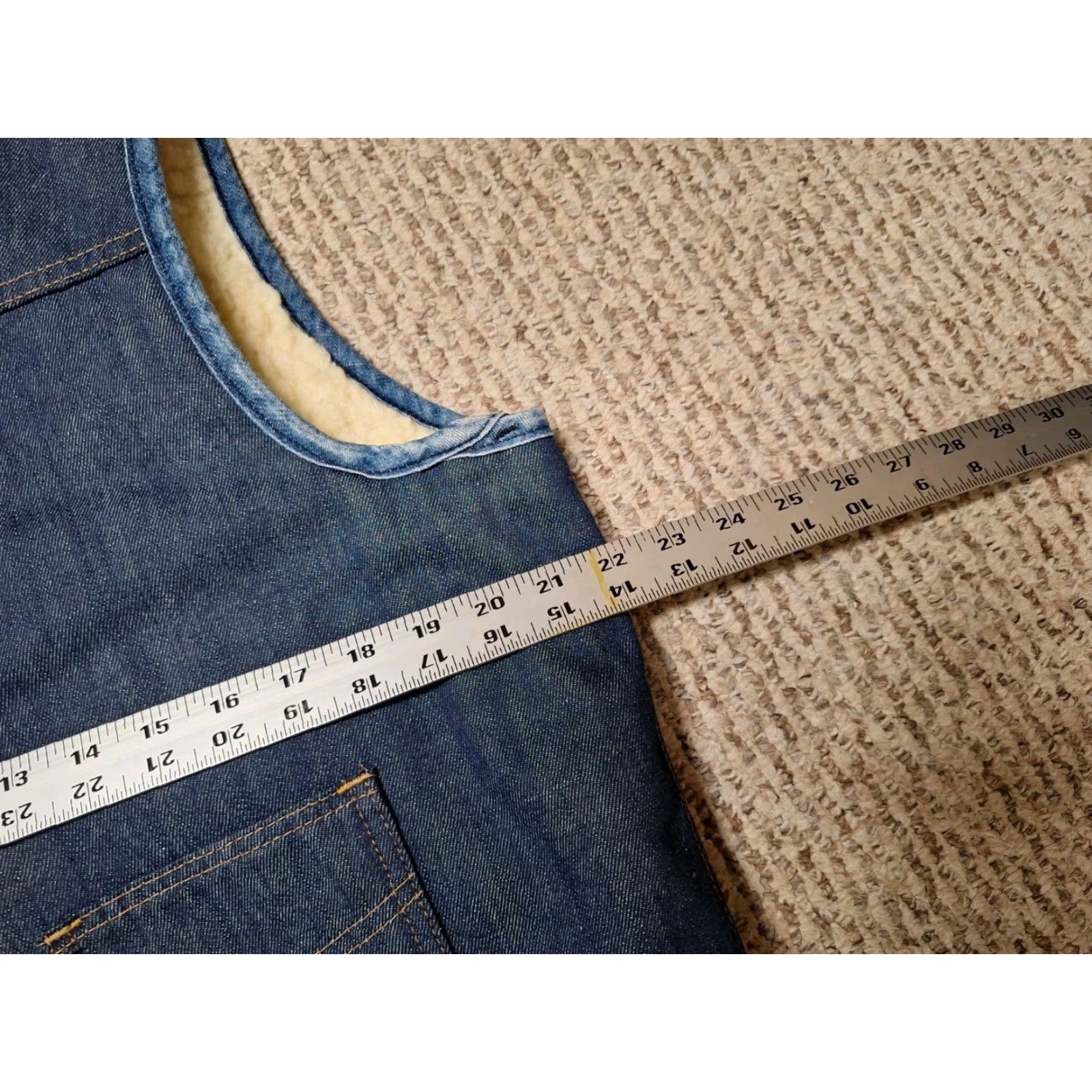 Sears VINTAGE Sears Roebucks Vest L Denim Sherpa Lined Western 70s Distressed Grunge Size US L / EU 52-54 / 3 - 5 Thumbnail