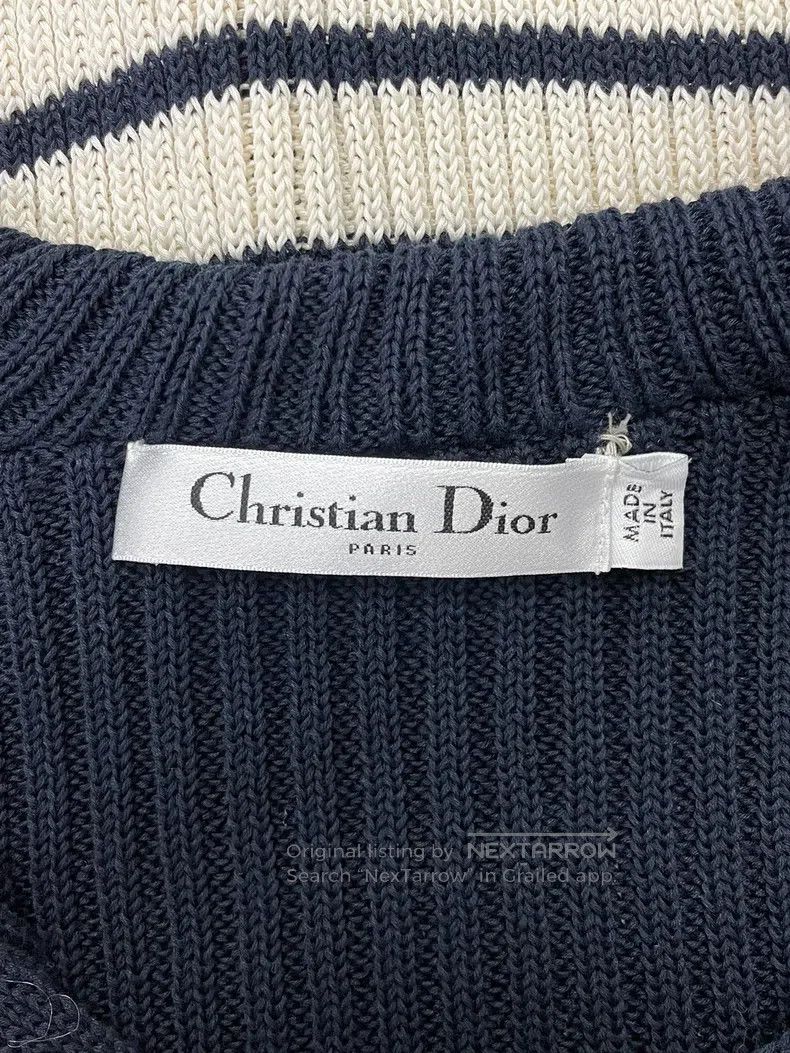 Dior Dior Black and white striped navy collar knitted long slee Size XS / US 0-2 / IT 36-38 - 4 Thumbnail