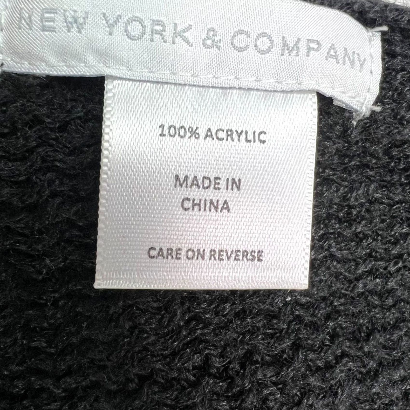 Vintage NYC Scarf Knit Fringed 9X30 Acrylic Womens Black Size ONE SIZE - 6 Thumbnail