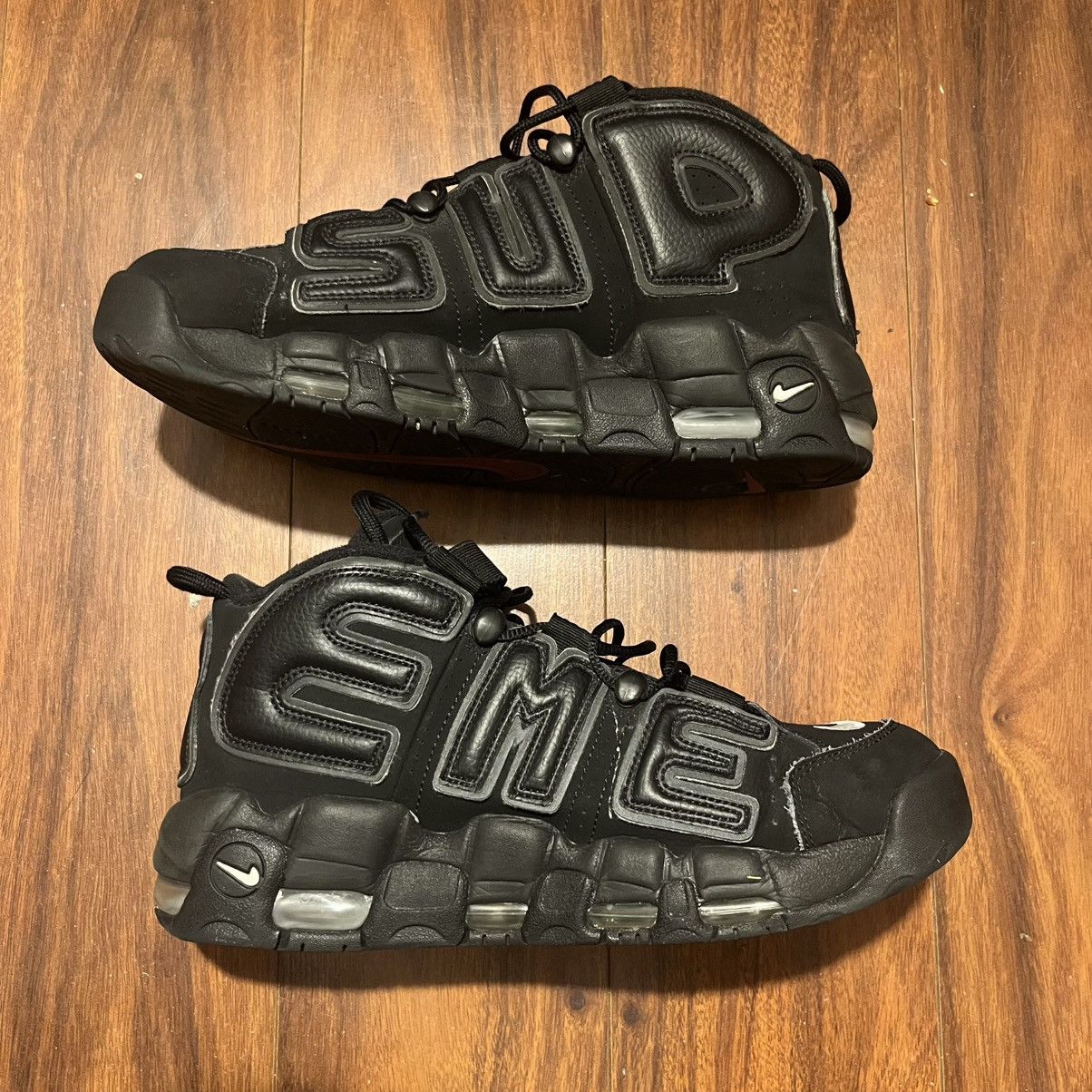Nike × Supreme Nike Supreme x Air More Uptempo Black 902290-001 Size 9.5 Size US 9.5 / EU 42-43 - 2 Thumbnail
