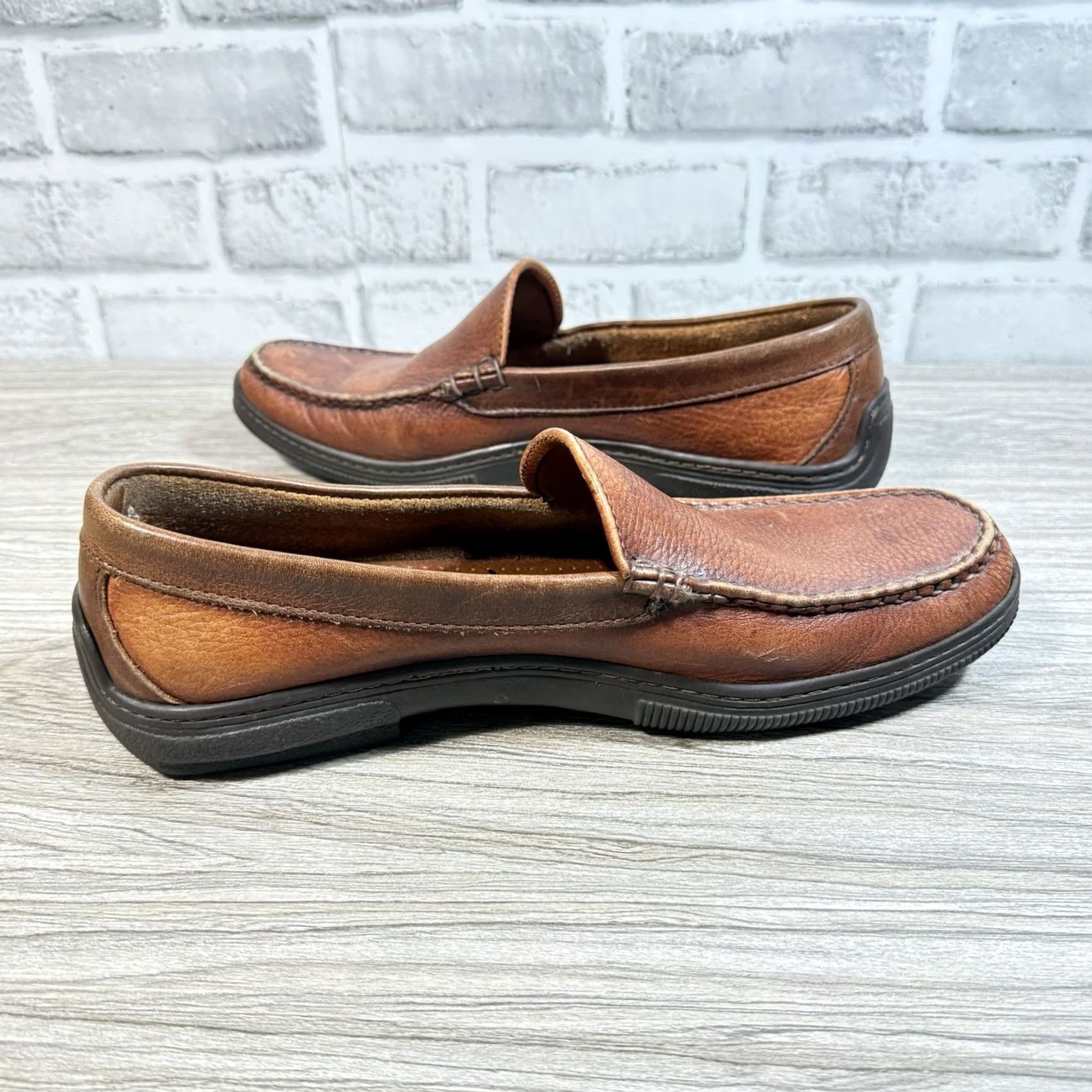 Footjoy VTG FootJoy Brown Leather Loafers Slip-On Moc Toe Comfort Mens 10 Size US 10 / EU 43 - 7 Thumbnail