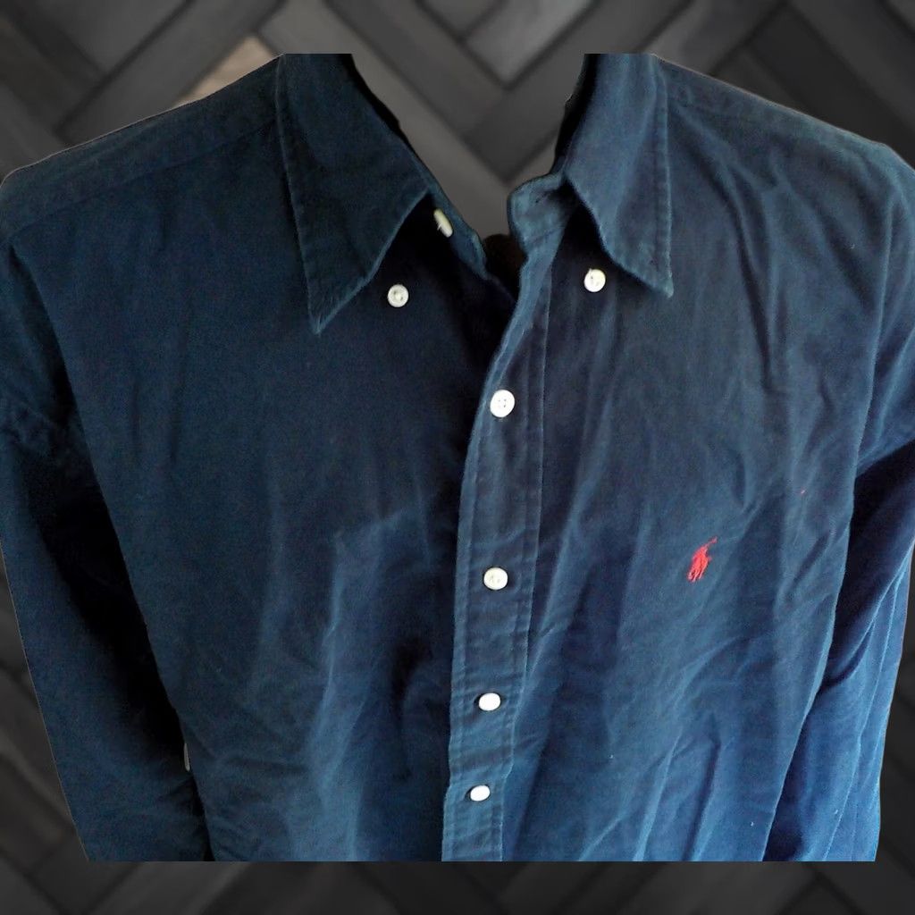 Ralph Lauren RALPH LAUREN Button-Down Shirt XL Navy Blue 100% Cotton Heavyweight Long Sleeve with Red Pony Logo Boys? Mens? No gender specified Size US XL / EU 56 / 4 - 1 Thumbnail