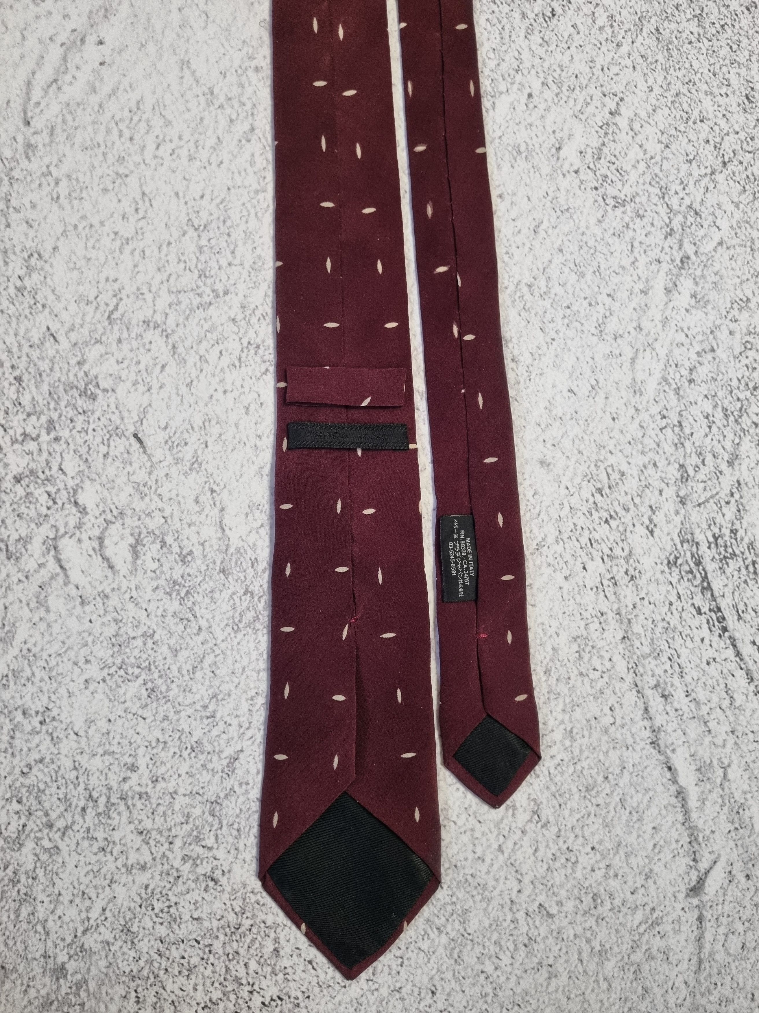 Prada Prada Milano Burgundy Silk Tie Size ONE SIZE - 4 Thumbnail