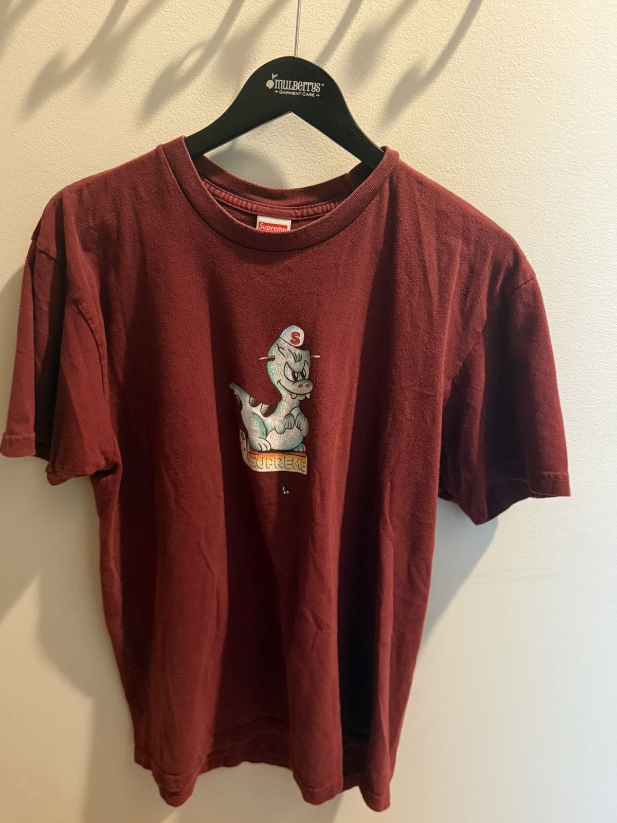 Supreme Dinasour Tshirt Burgundy