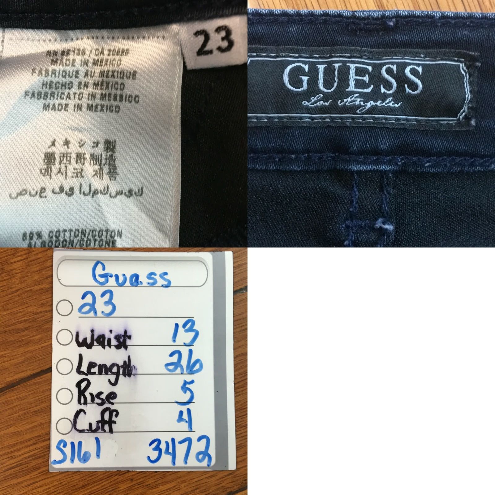 Guess GUESS Denim Jeans Women Skinny 23 Blue Inseam 26 Regular Rise Ultra Low 5" Belt Loops 5-Pocket Design Mens? No Women Size 40" / US 18 - 8 Thumbnail