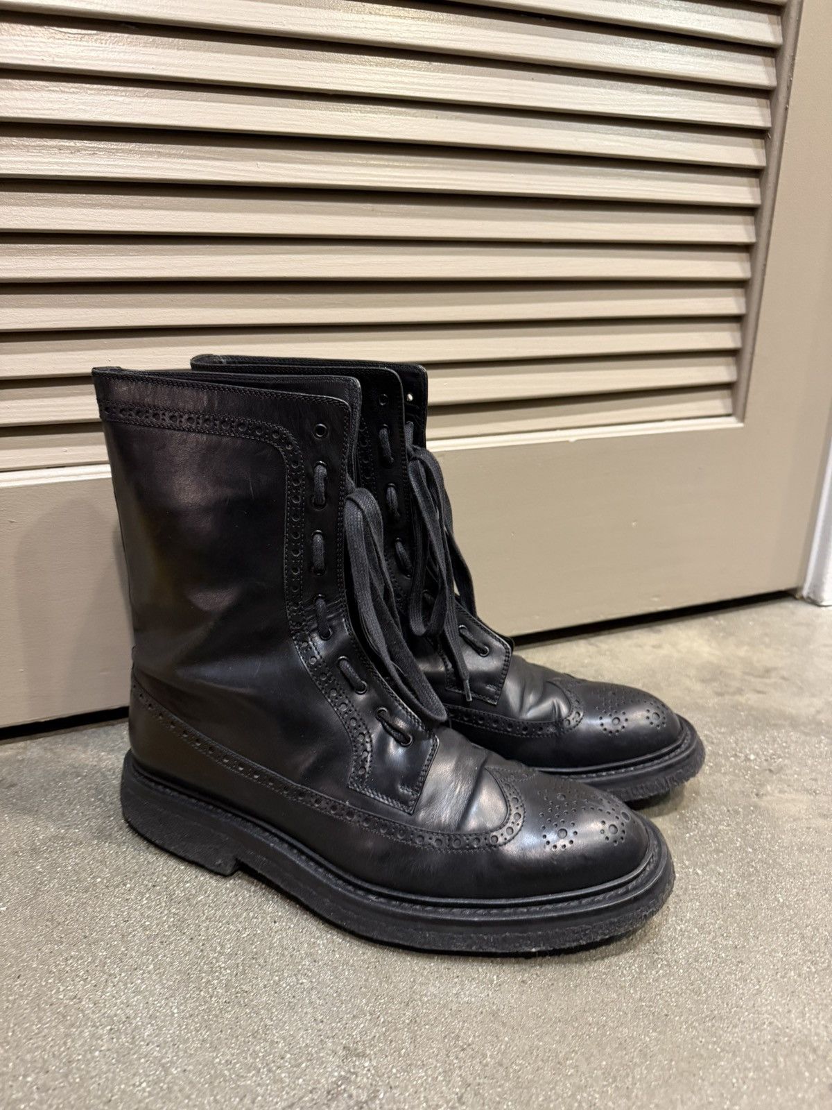 Dior AW07 Patterned Navigate Combat Boots 44 Size US 12 / EU 45 - 1 Thumbnail