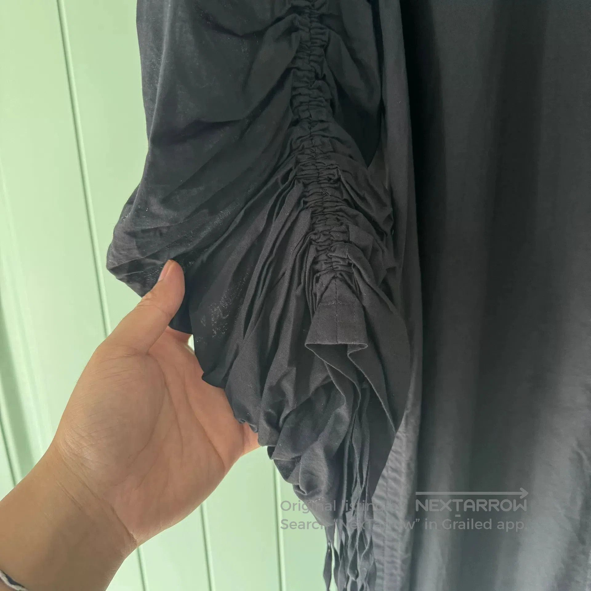 Ann Demeulemeester Ann Demeulemeester Black Ruched Sleeve Shirt. Size S / US 4 / IT 40 - 9 Thumbnail