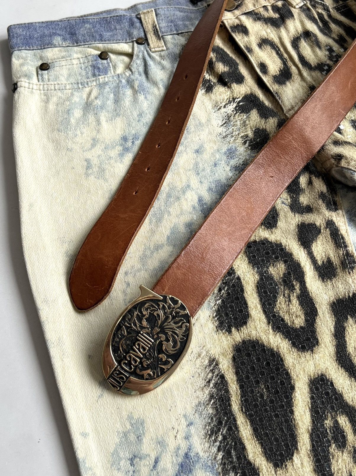 Just Cavalli × Roberto Cavalli Vintage Roberto Cavalli “Just Cavalli” Golden Tone Belt Size ONE SIZE - 6 Thumbnail