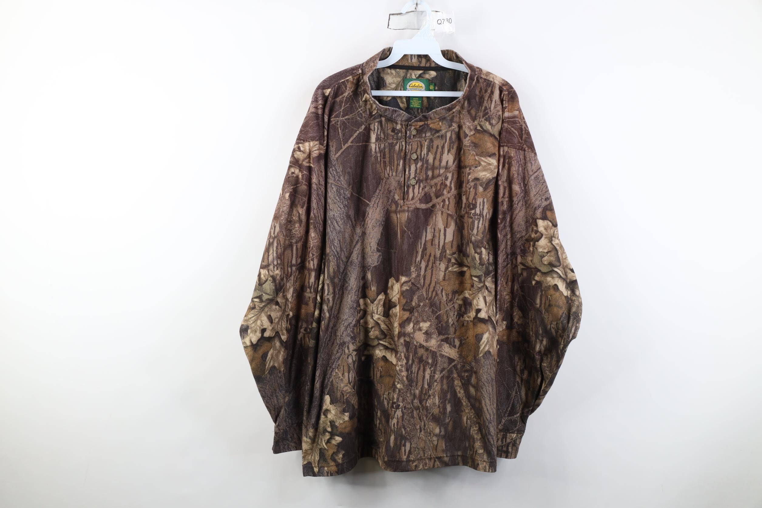 Cabelas Vintage 90s Y2K Cabelas Camouflage Fleece Henley Sweater Size US XXL / EU 58 / 5 - 1 Thumbnail
