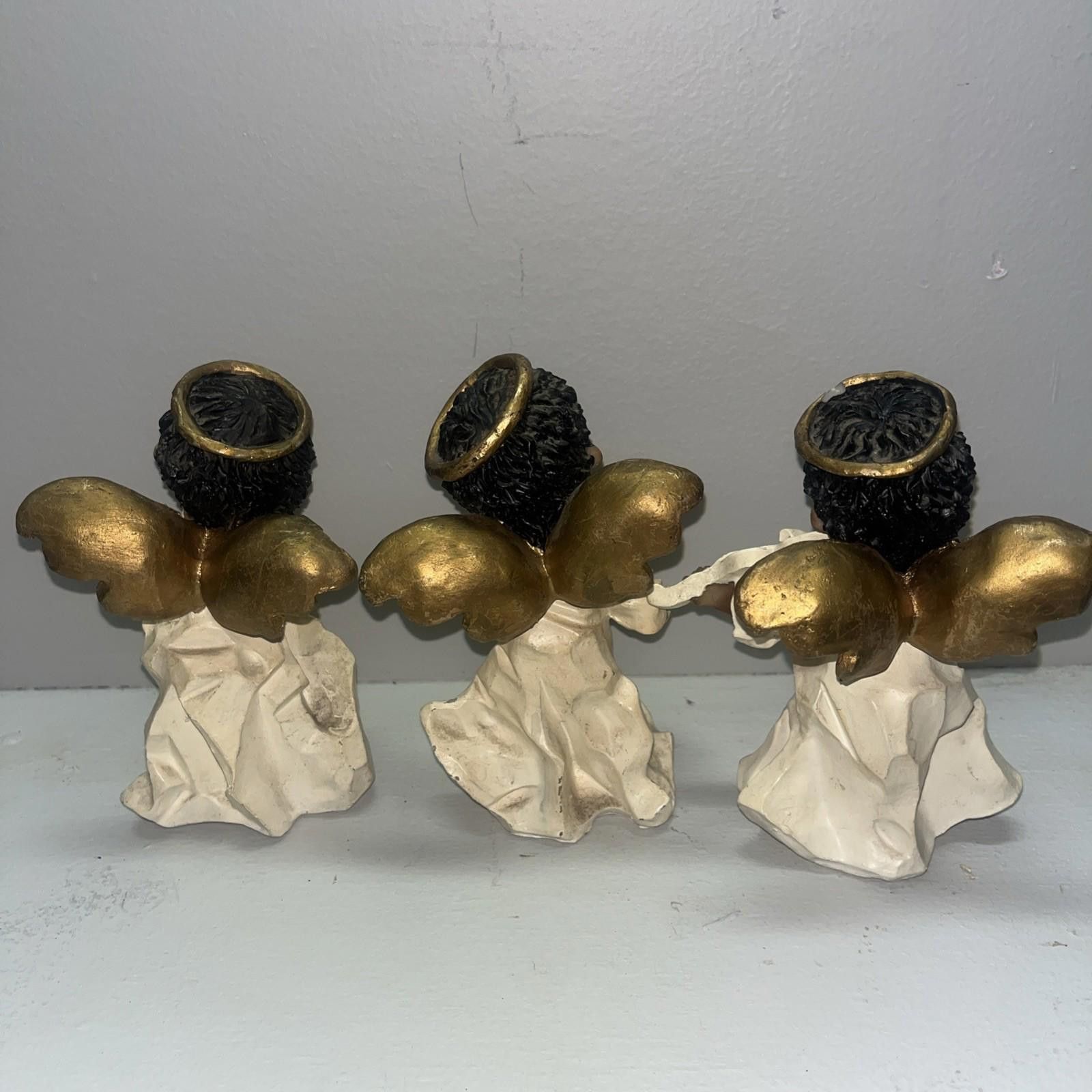 The Unbranded Brand Lot Of 3 African American Child Angels Figurine Size ONE SIZE - 3 Thumbnail