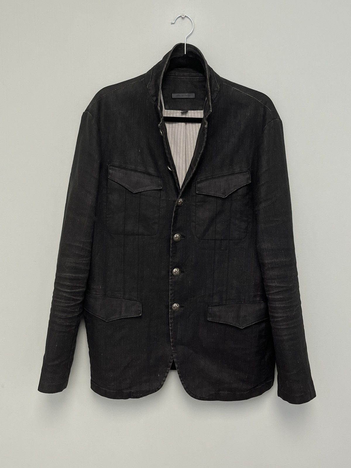 John Varvatos Linen Button Front Jacket. 54 Size US L / EU 52-54 / 3 - 7 Thumbnail