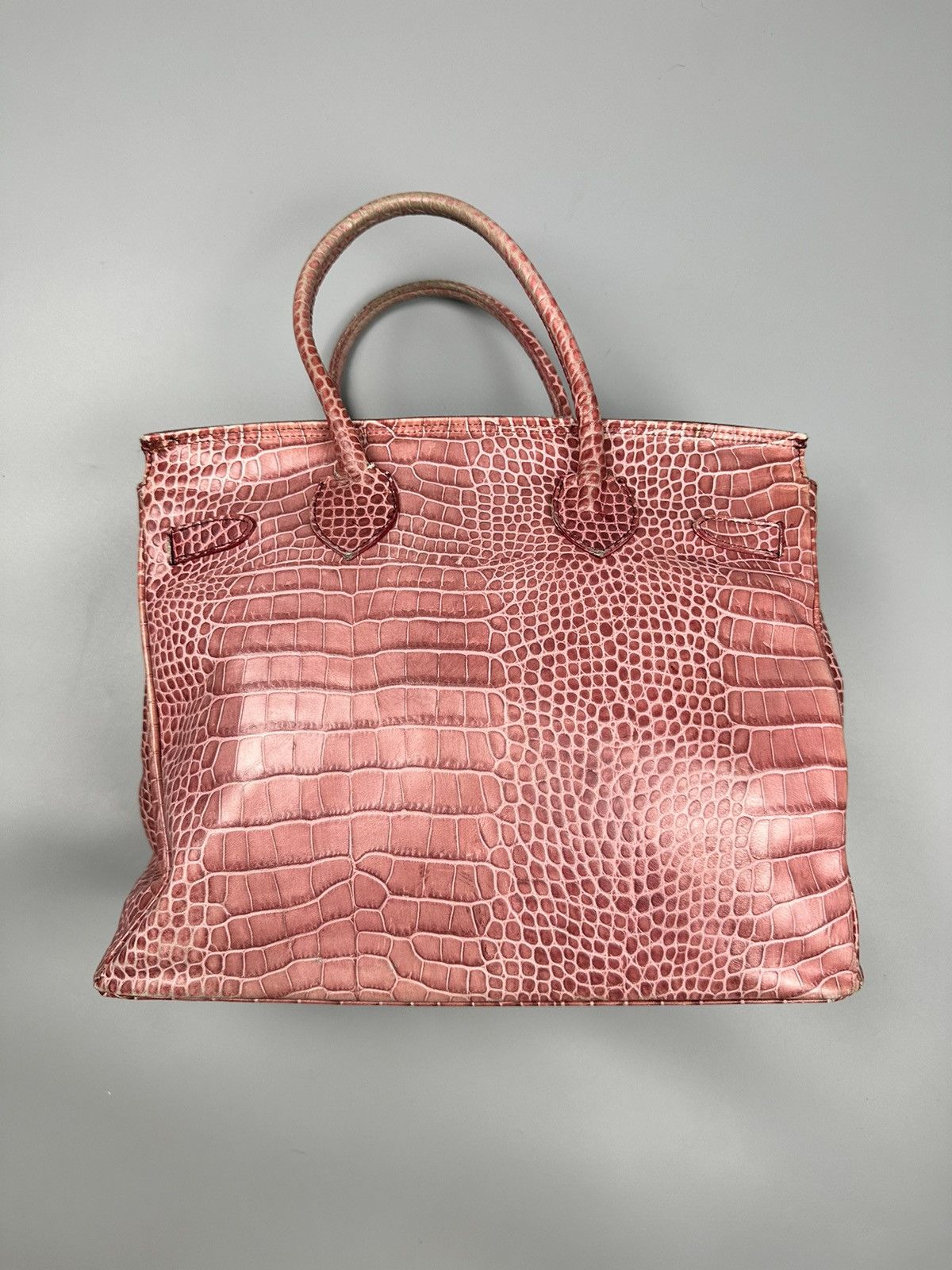 Vera Pelle Hermes Birkin Inspired Italian Vera Pelle Orobianco Bag Size ONE SIZE - 5 Thumbnail