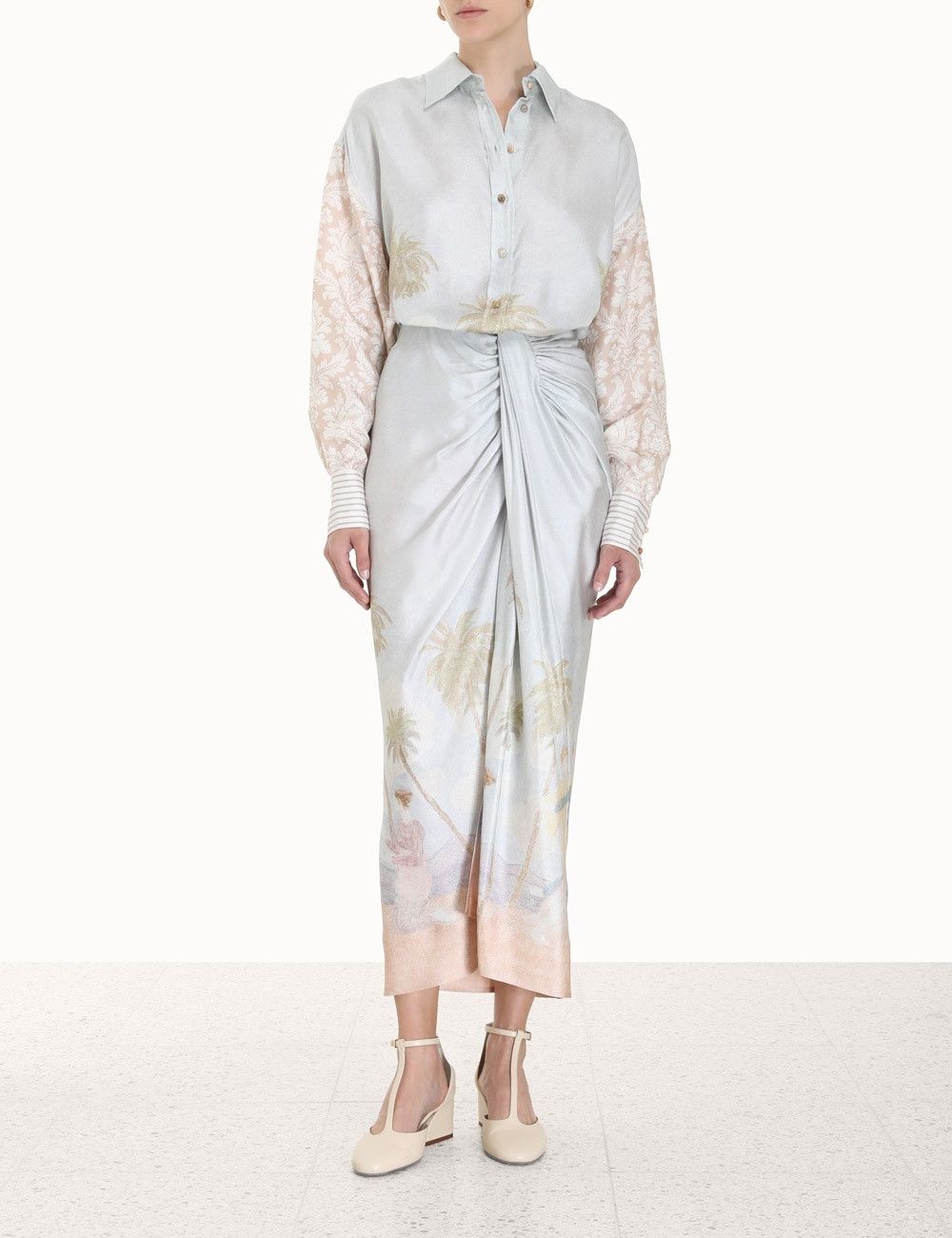 Zimmermann oc11z0425 Sensory Drape Midi Skirt in Multicolor Size 28" / US 6 / IT 42 - 3 Thumbnail