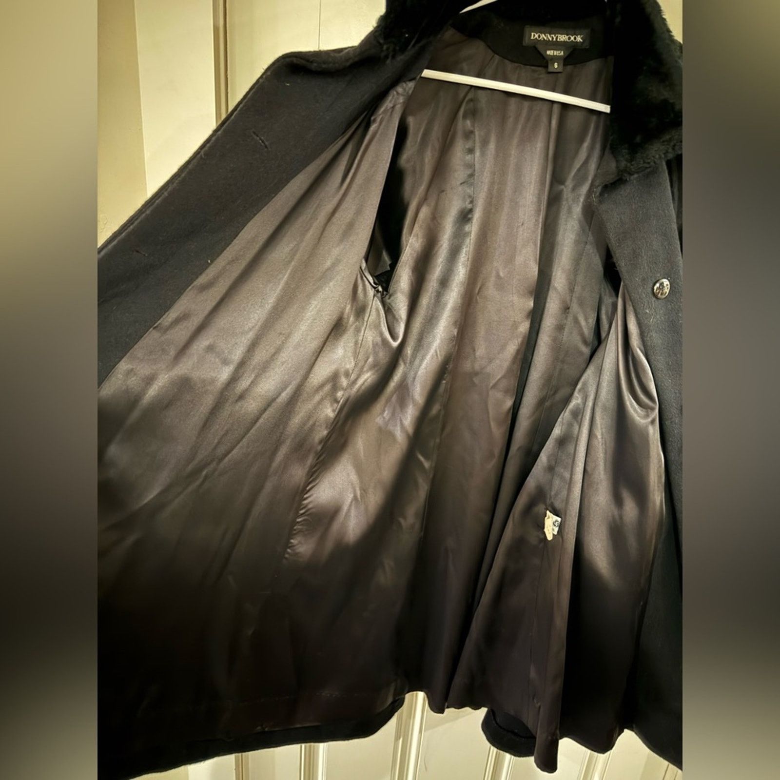 Vintage Vintage Donnybrook Black Faux Fur Trimmed Coat 6 Size M / US 6-8 / IT 42-44 - 4 Thumbnail