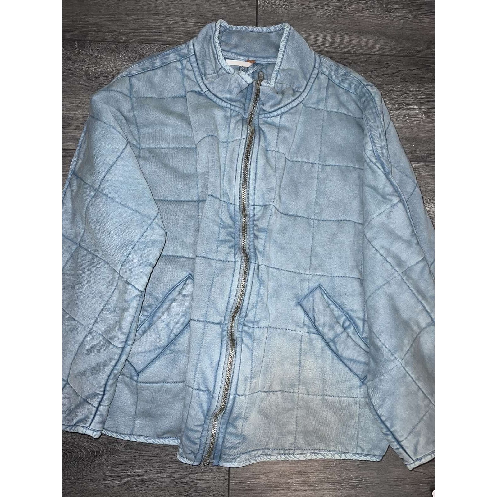 Free People Free People Dolman Quilt Jacket In Wavy Water Size L A002070 Size L / US 10 / IT 46 - 4 Thumbnail