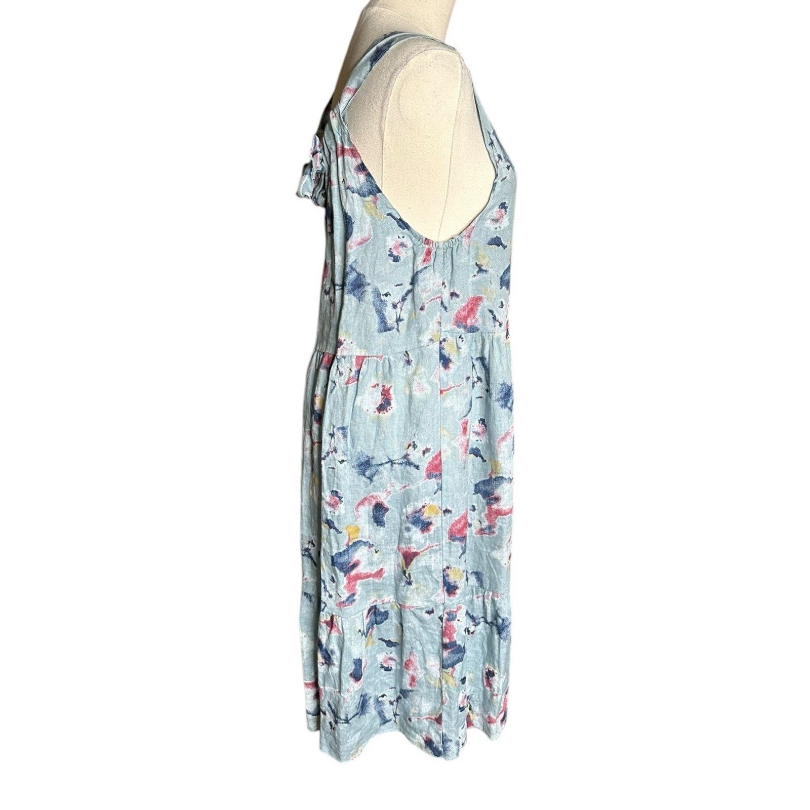 Other Bellambra Linen Dress Womens XS Blue Floral Sleeveless Italy Size XS / US 0-2 / IT 36-38 - 6 Thumbnail