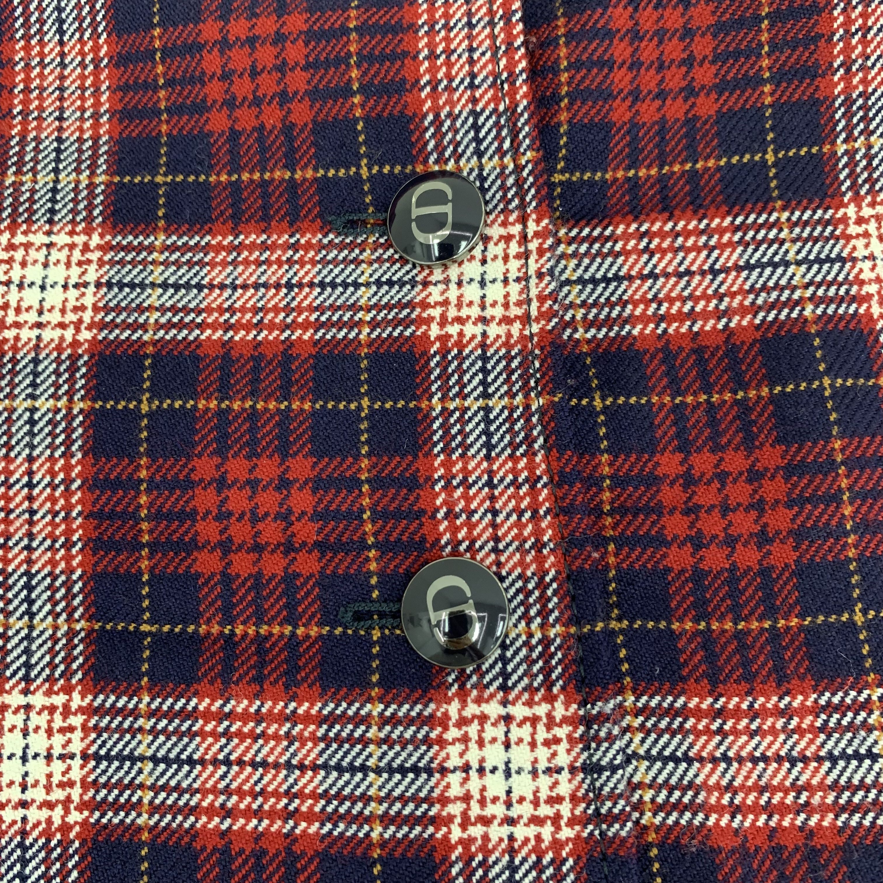 Dior Christian Dior Burgundy Wool Check Skirt (Size 36 / XS) Size 25" / US 0 / IT 36 - 5 Thumbnail