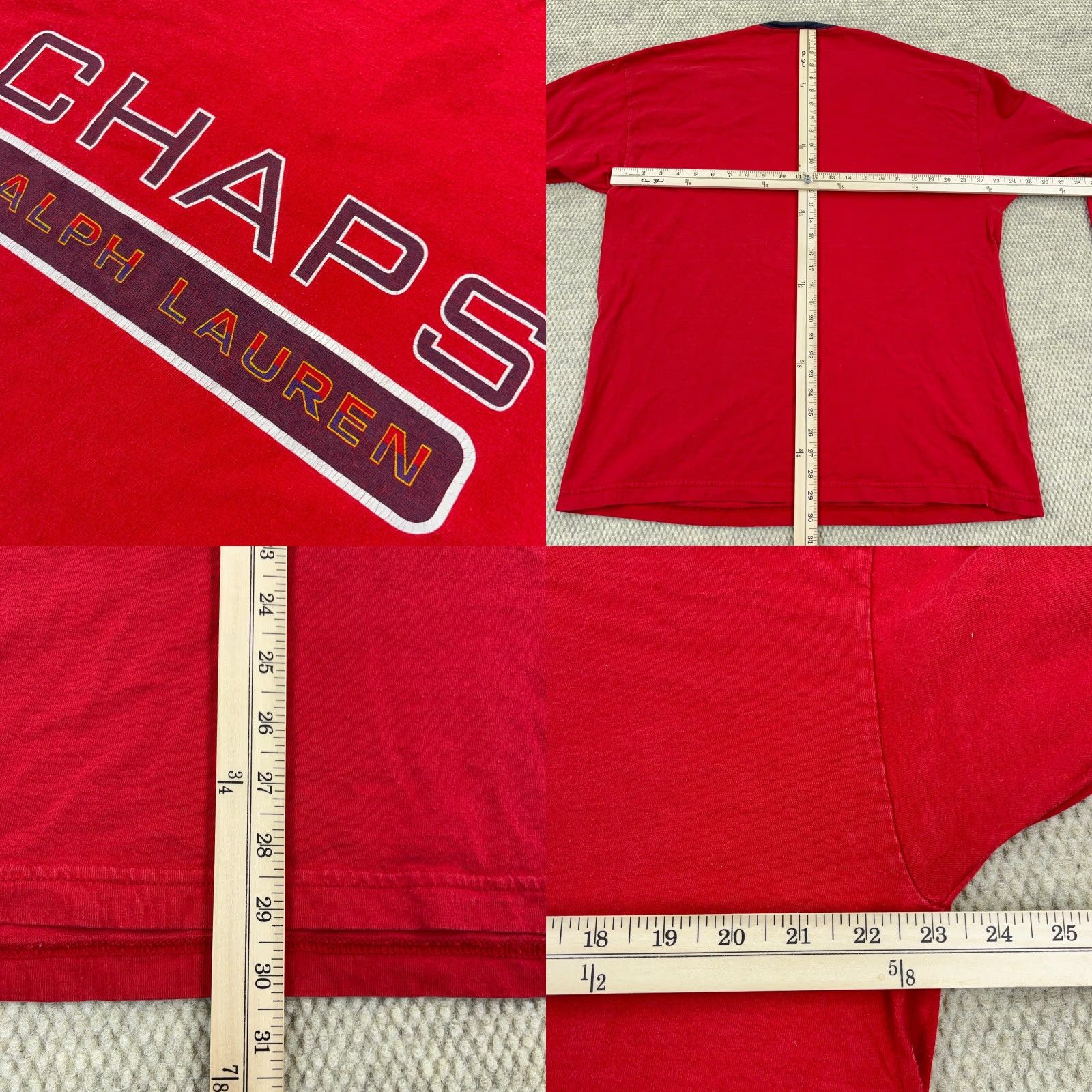 Chaps VINTAGE Chaps Shirt Men XL Red Tee Spell Out 90s Y2K 00s Cyber Leather? Size US XL / EU 56 / 4 - 8 Thumbnail