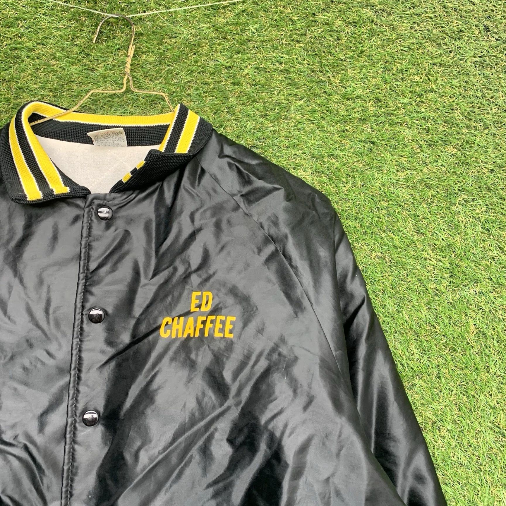 Vintage VINTAGE King Louie U.A.W Jacket Mens XL Satin Bomber Jacket Black USA 80s Retro Local 2029 Michigan Made in USA Snap Button Lined Pockets Size US XL / EU 56 / 4 - 3 Thumbnail