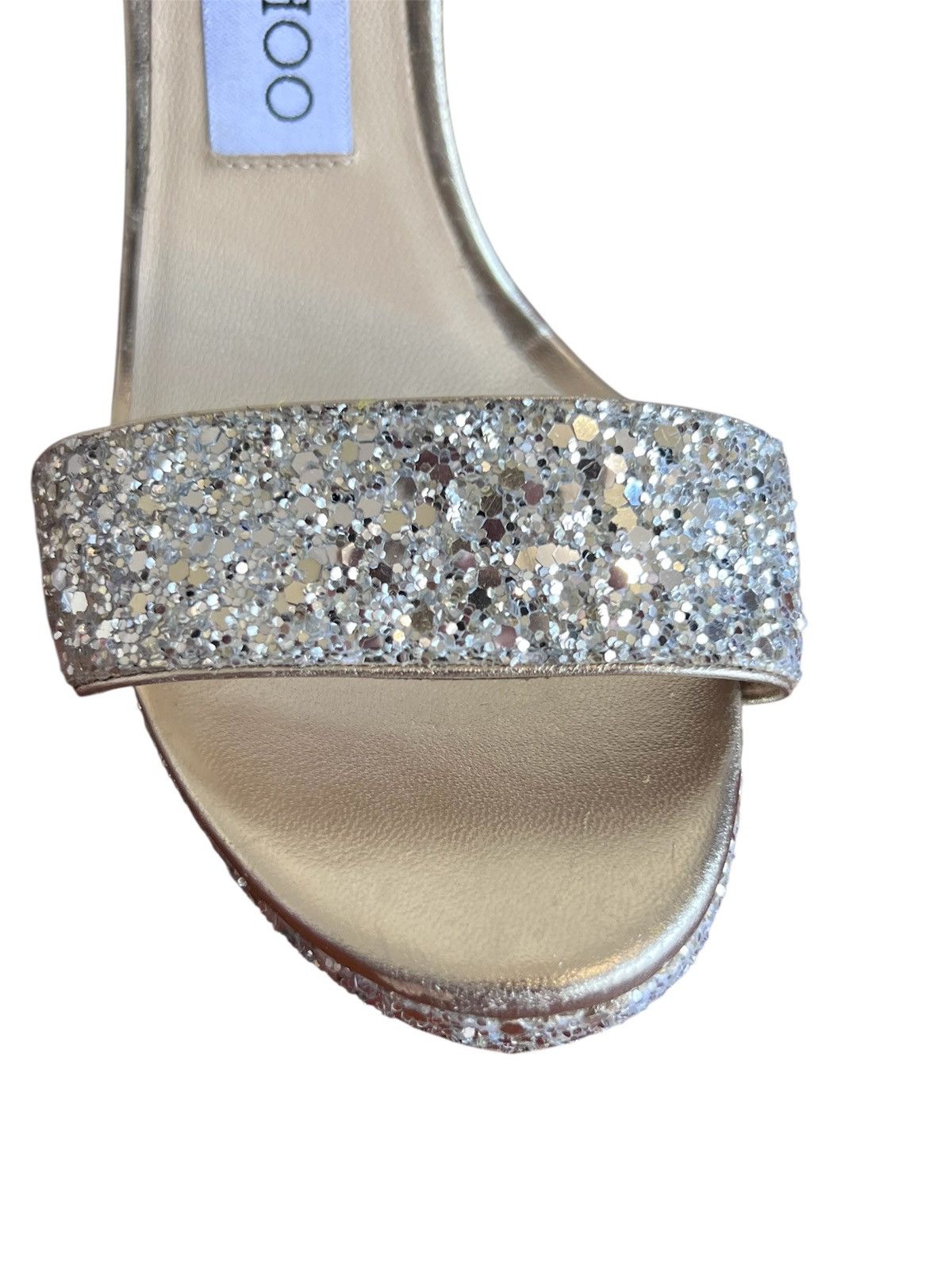Jimmy Choo Jimmi Choo Misty 120 Champagne Coarse Glitter Fabric Size 35 Size US 5 / IT 35 - 5 Thumbnail