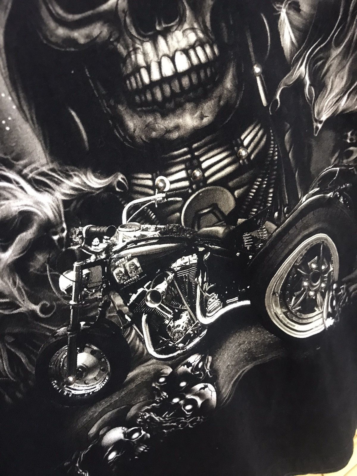 Vintage Vintage Skeleton biker t shirt Size US XL / EU 56 / 4 - 6 Thumbnail