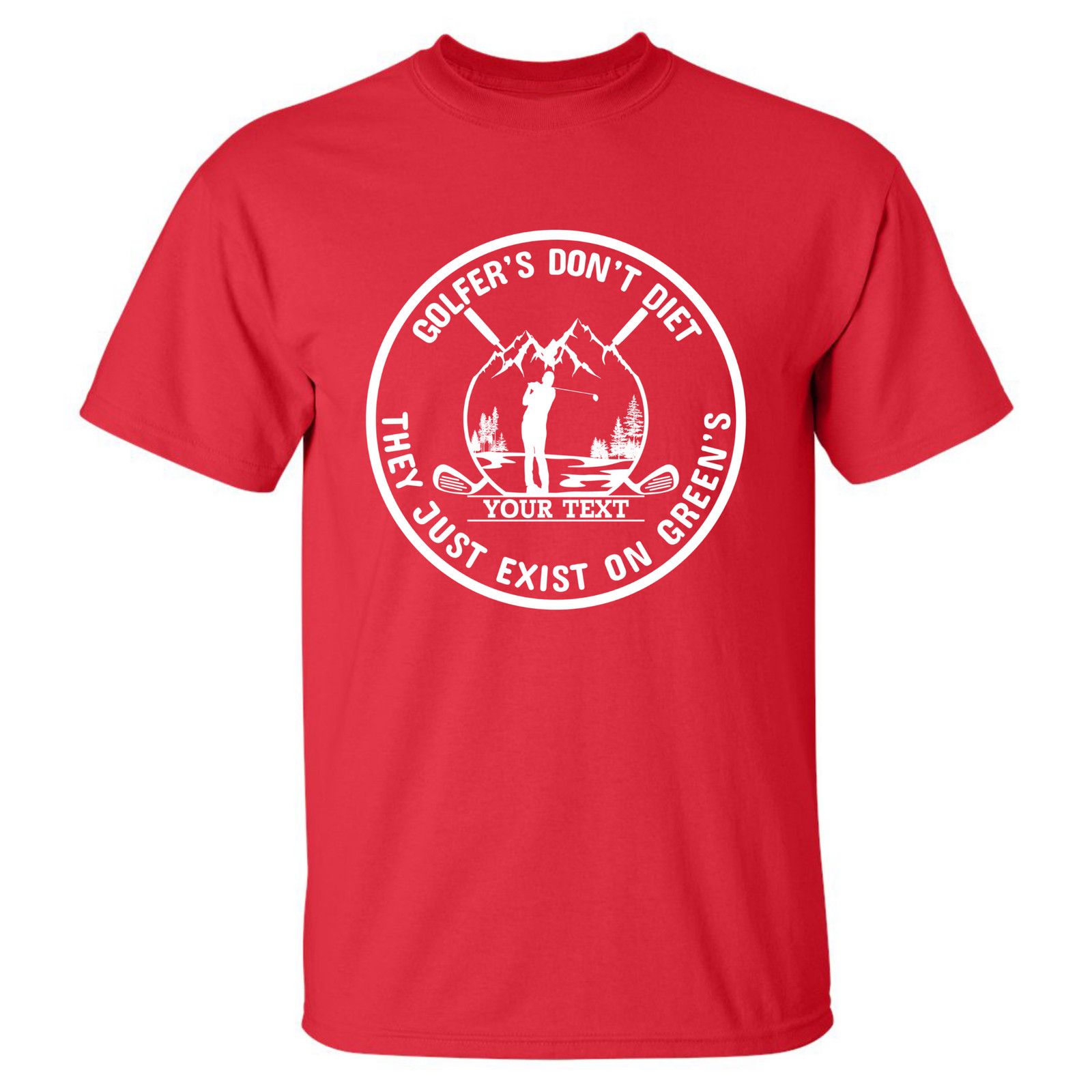 Gildan Golfers Don't Diet Custom Name Funny Swinging Golfer T-Shirt Size US XL / EU 56 / 4 - 17 Thumbnail
