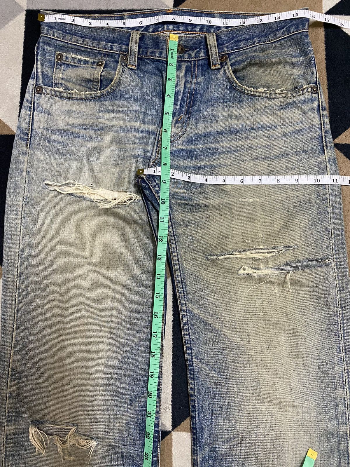 Levi's Vintage Levis 502 Mud Wash Distressed Loose Jeans Size US 31 - 14 Thumbnail