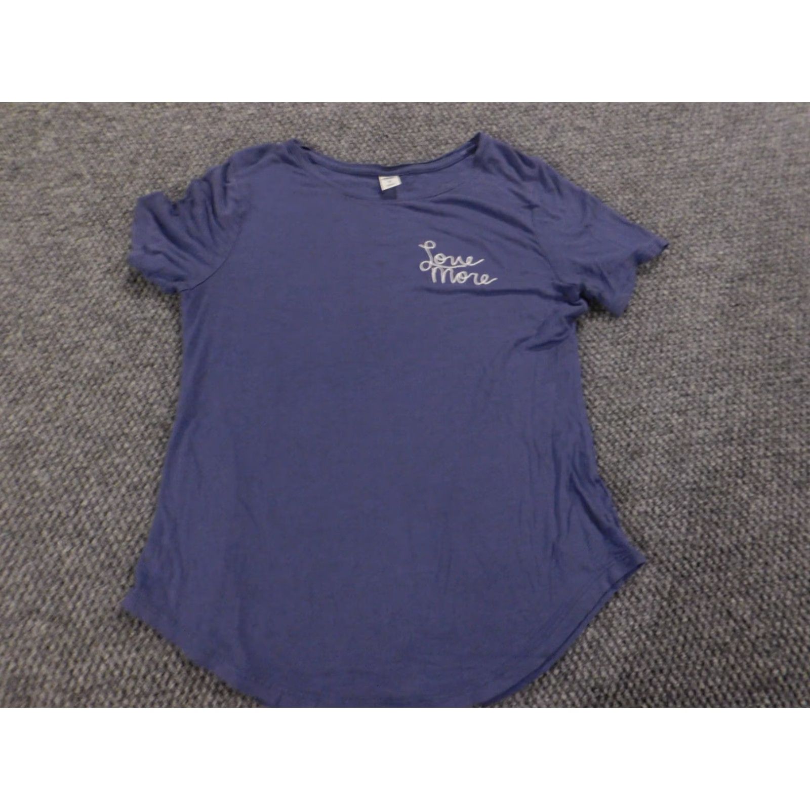 Old Navy Old Navy Womens T-Shirt XS Blue Pullover Crew Neck Short Sleeve Stretch Comfort Casual Love Button Cotton Size XS / US 0-2 / IT 36-38 - 2 Thumbnail