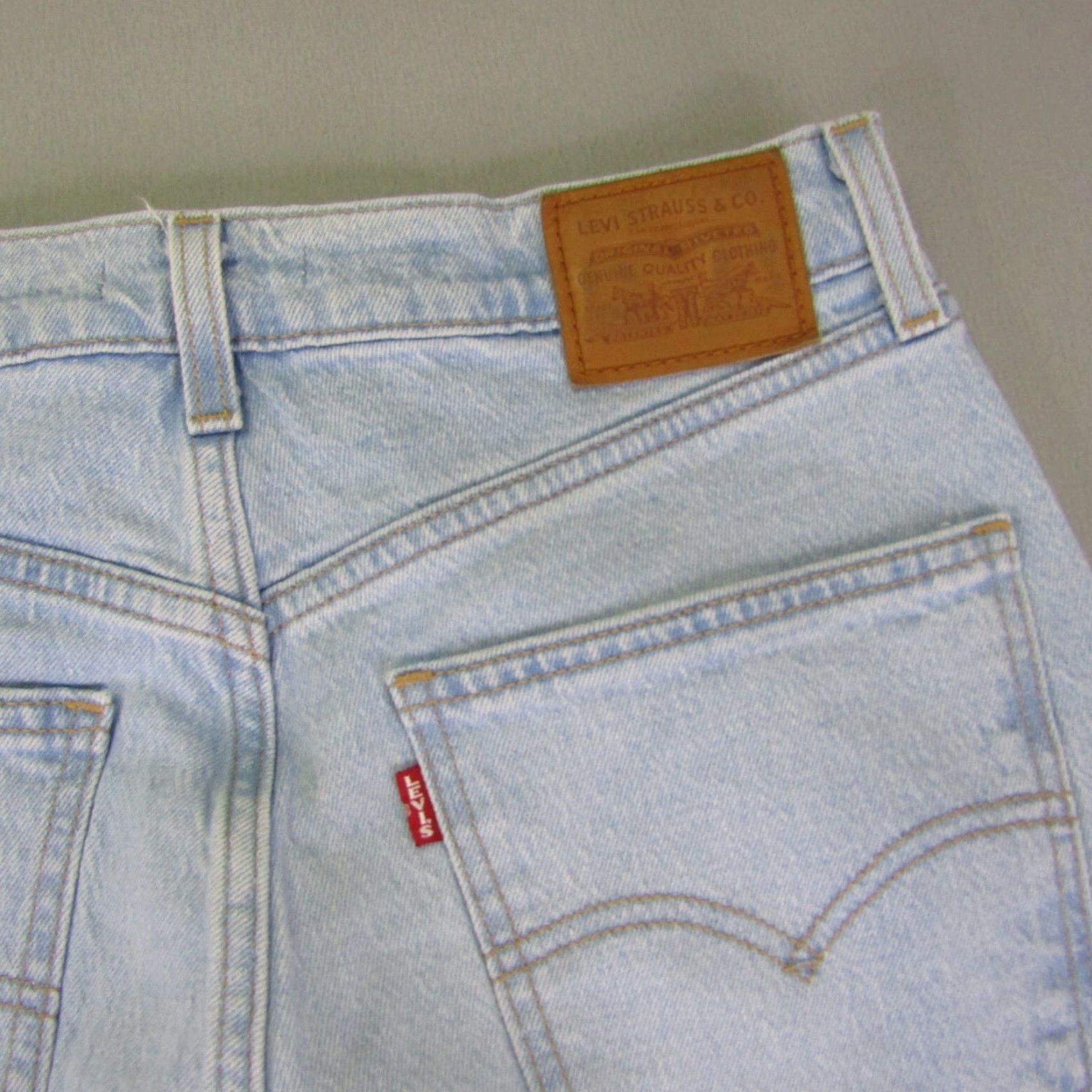 Levi's Levis Jeans Womens 30x29 Blue Denim 70s High Slim Straight Light Wash Fray Pants Size 30" / US 8 / IT 44 - 6 Thumbnail