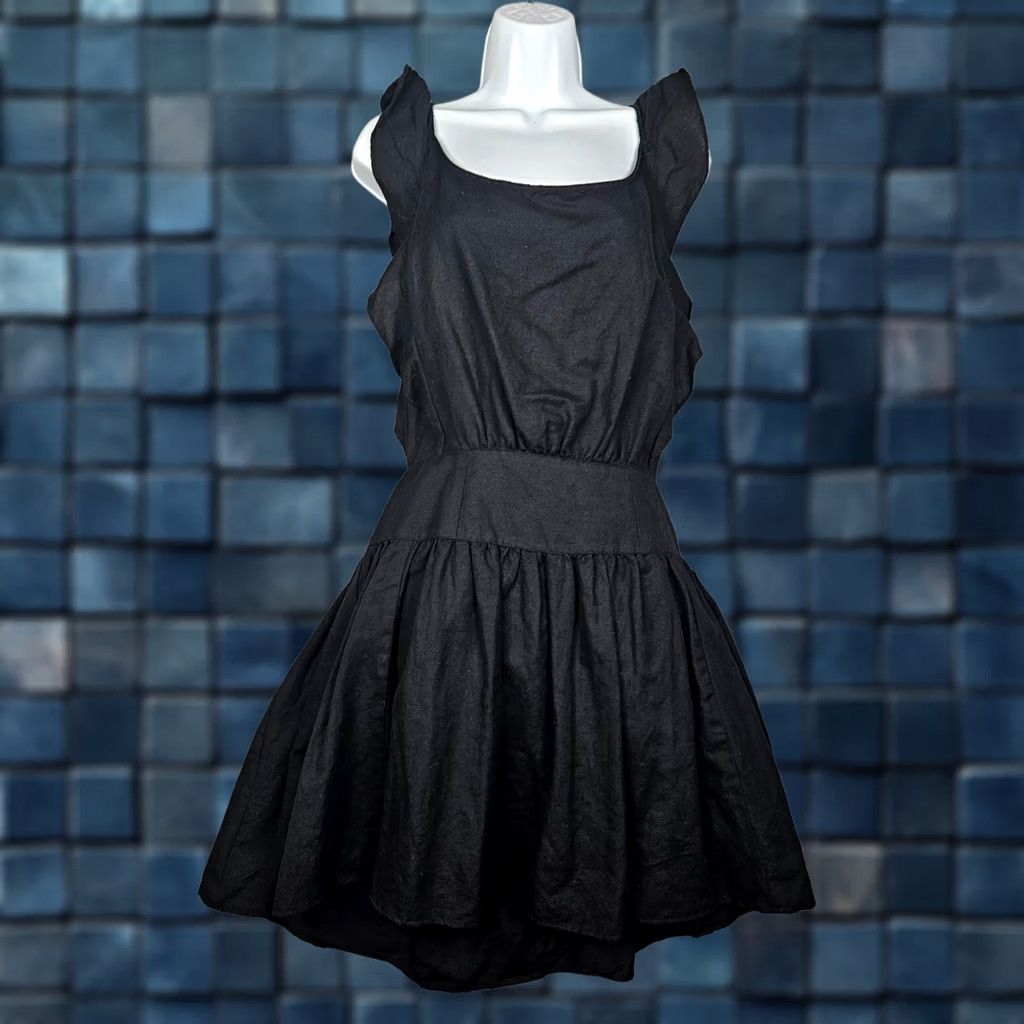 Free People Free People Erin Ruffle Mini Tie Back Cotton Linen Blend Dress Size XS Size XS / US 0-2 / IT 36-38 - 1 Thumbnail