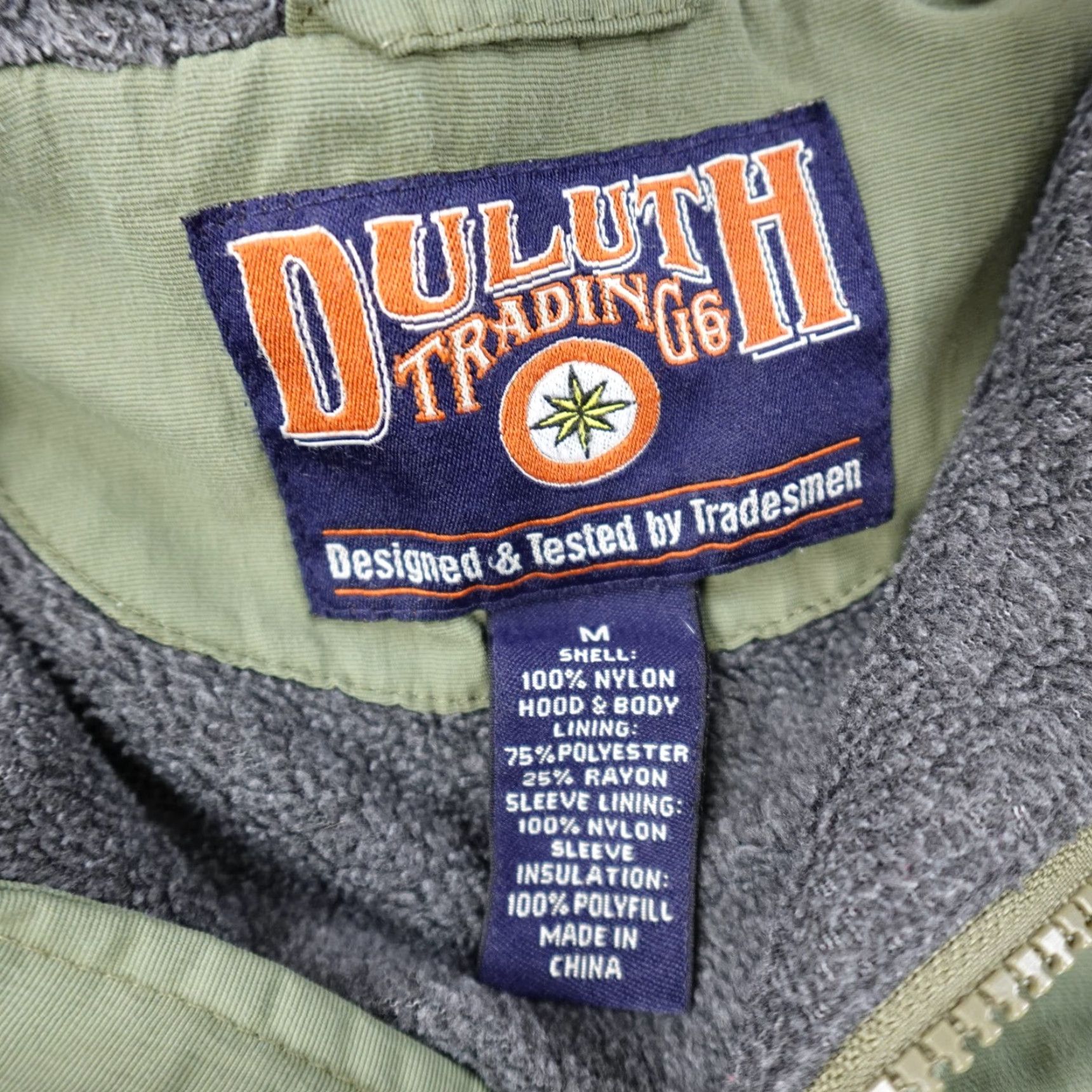 Vintage Duluth Jacket Mens M Green Fleece Lined Zip Windbreaker Bomber Coat Utility Work Jacket Size US M / EU 48-50 / 2 - 4 Thumbnail