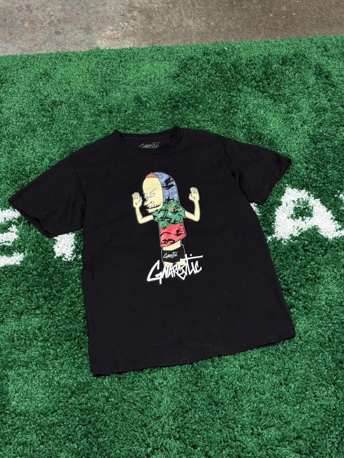 Gnarcotic Gnarcotic Camo Logo Bevis Butthead Logo Tee Black Medium Size US M / EU 48-50 / 2 - 1 Thumbnail