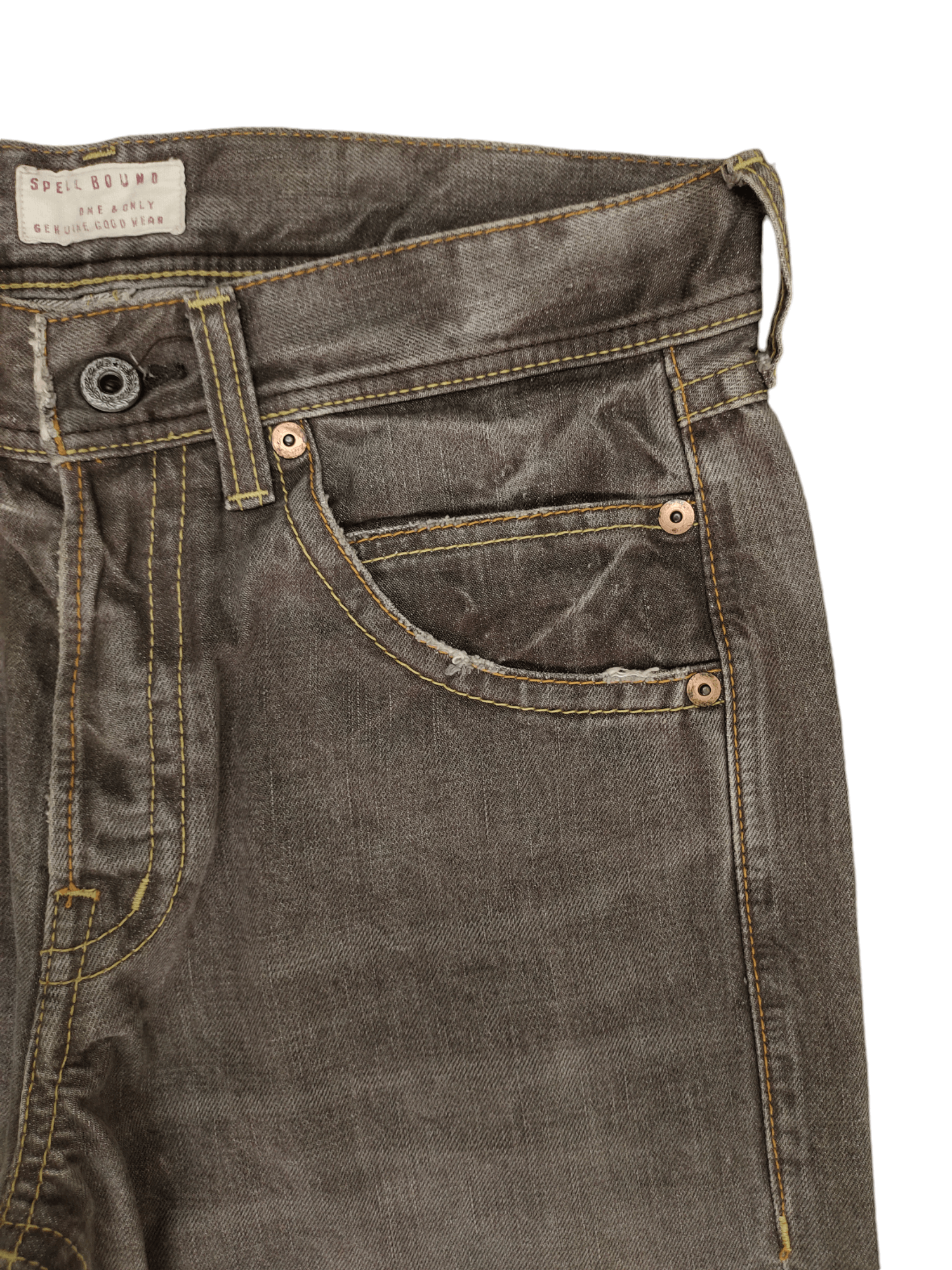 Spellbound Vintage 90s Spellbound Clawmark Distress Faded Denim Jeans Size US 34 / EU 50 - 4 Thumbnail