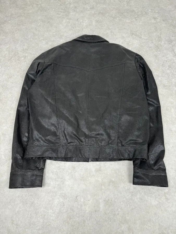 Versace 2000s Versace Black Grained Leather Jacket Size US L / EU 52-54 / 3 - 7 Thumbnail