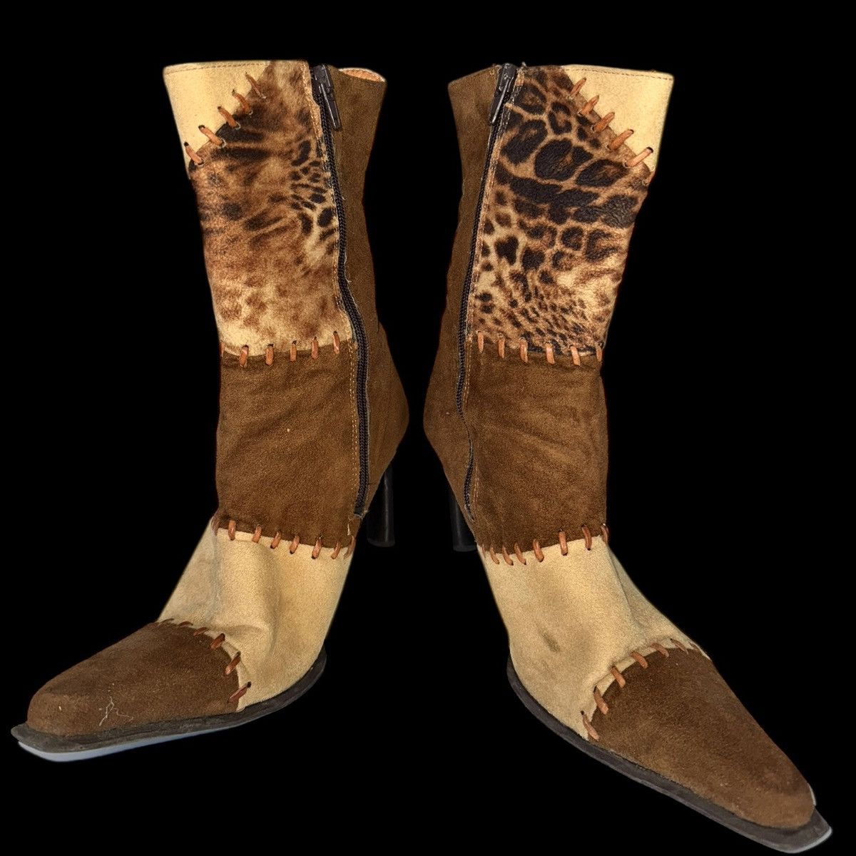 Other Vintage Patchwork Suede Heels Boots like Margiela El Dantes Size US 9 / IT 39 - 6 Thumbnail