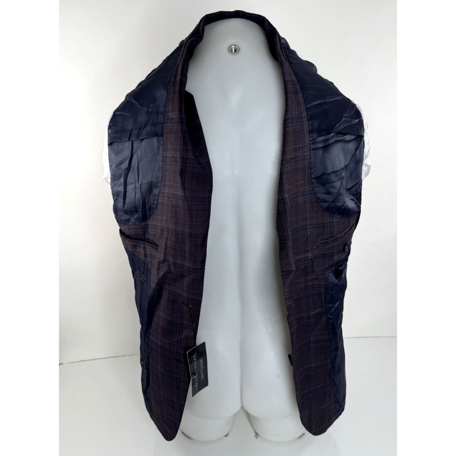 Bloomingdale's Bloomingdale's Blazer - Wool Plaid 40R - Men - Jacket - Purple / Blue - 548 MSRP Size 40R - 5 Thumbnail
