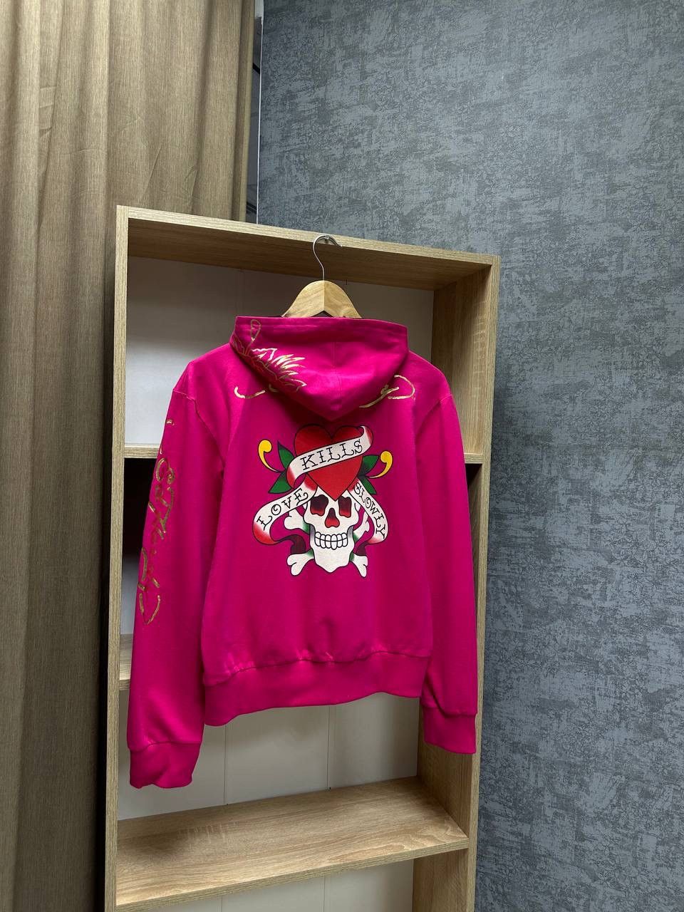 Christian Audigier × Ed Hardy × Vintage Vintage Ed Hardy Christian Audigier Women’s Pink Hoodie Size XL / US 12-14 / IT 48-50 - 11 Thumbnail