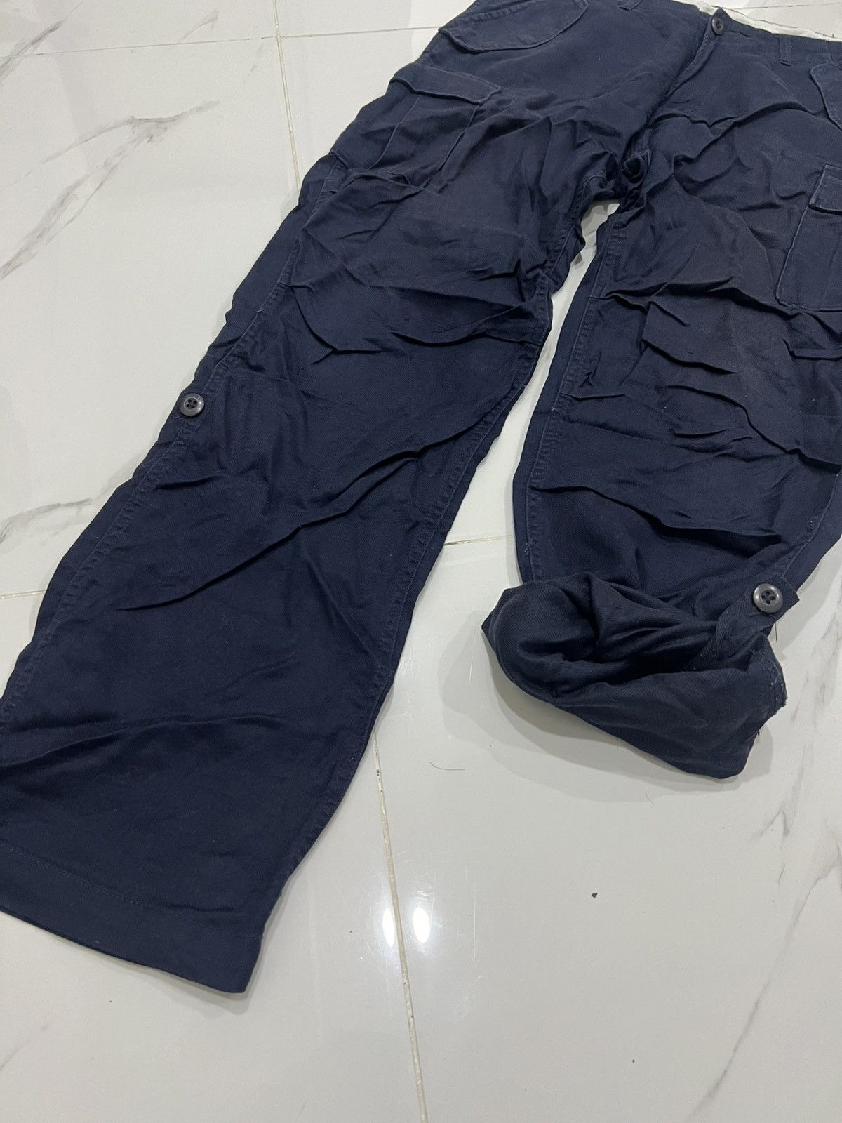 Japanese Brand Dark Blue Adjustable Waist Tactical Cargo Pants Size US 32 / EU 48 - 5 Thumbnail