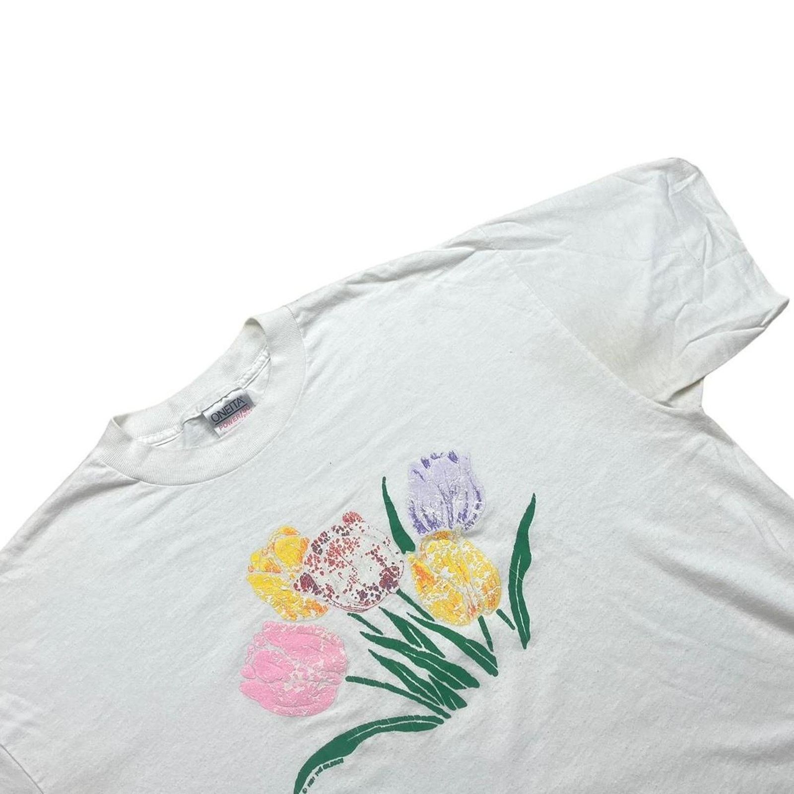 Vintage Vintage 1991 Tulips T Shirt Size US XL / EU 56 / 4 - 1 Thumbnail